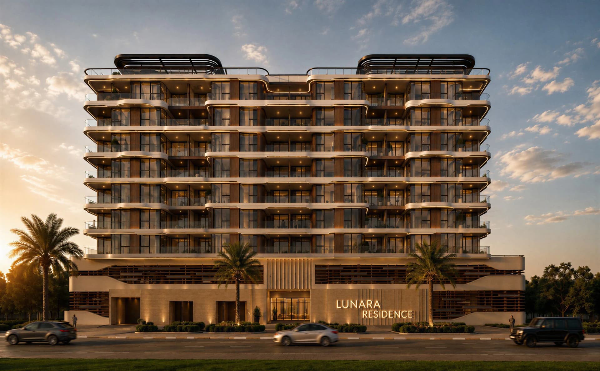 Cavara Central exterior view in Majan, Dubai, by Cavara Development