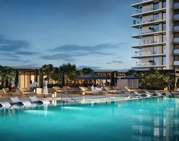 Lyvia By Palace amenity Infinity Pool & Pool Deck - Green Gate at Dubai Creek Harbour, Dubai - by Emaar