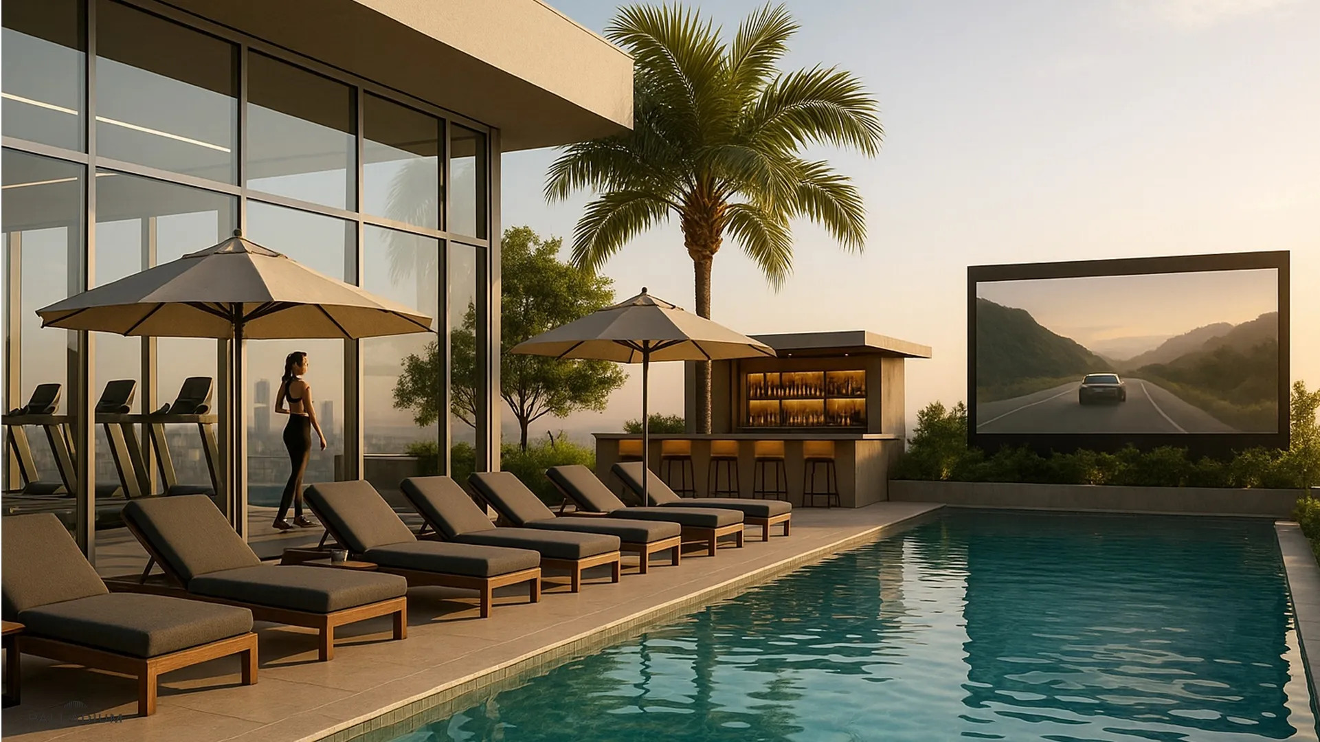 Magnolia amenity Pool Lounge - Meydan, Dubai - by Palladium Prime Real Estate Development