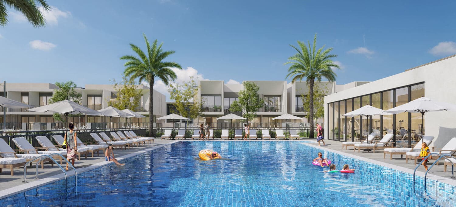 Maha Townhouses amenity Swimming Pool in Town Square, Dubai, by Nshama Group