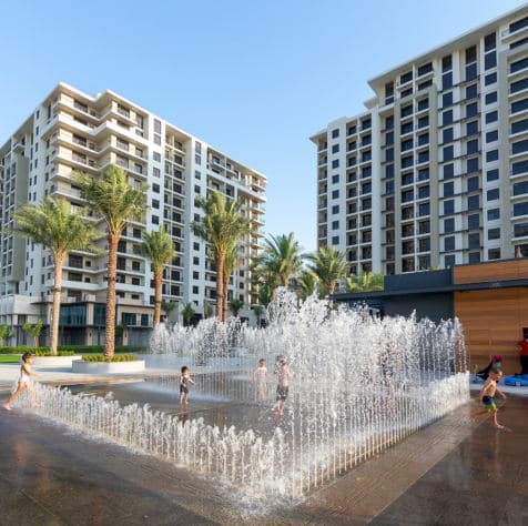 Maha Townhouses amenity Water Splash Pad in Town Square, Dubai, by Nshama Group
