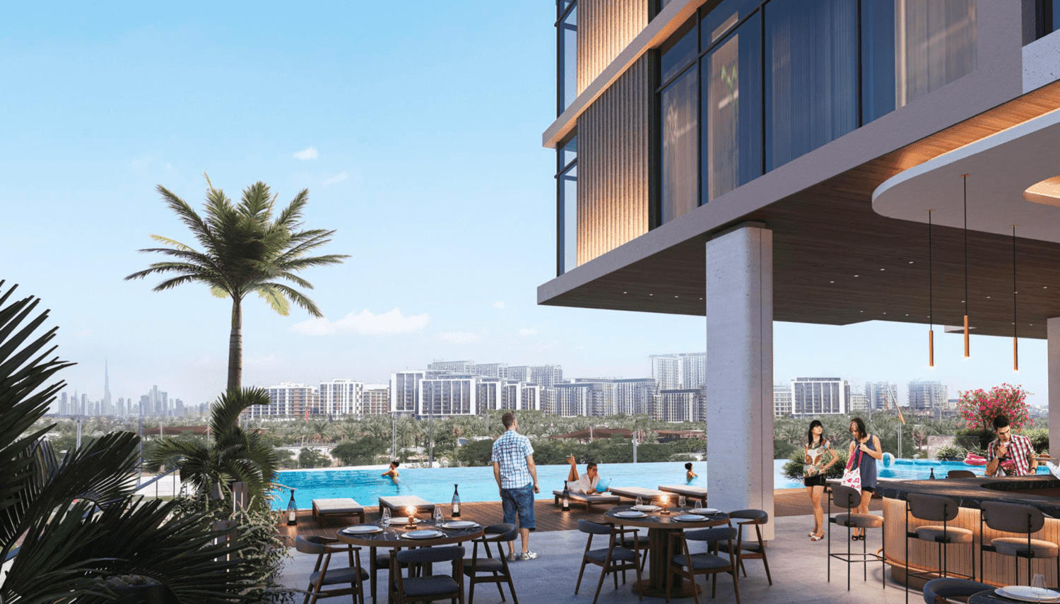 Mallside Residence amenity Pool Bar & Lounge in Dubai Hills, Dubai, by Royal Development Company