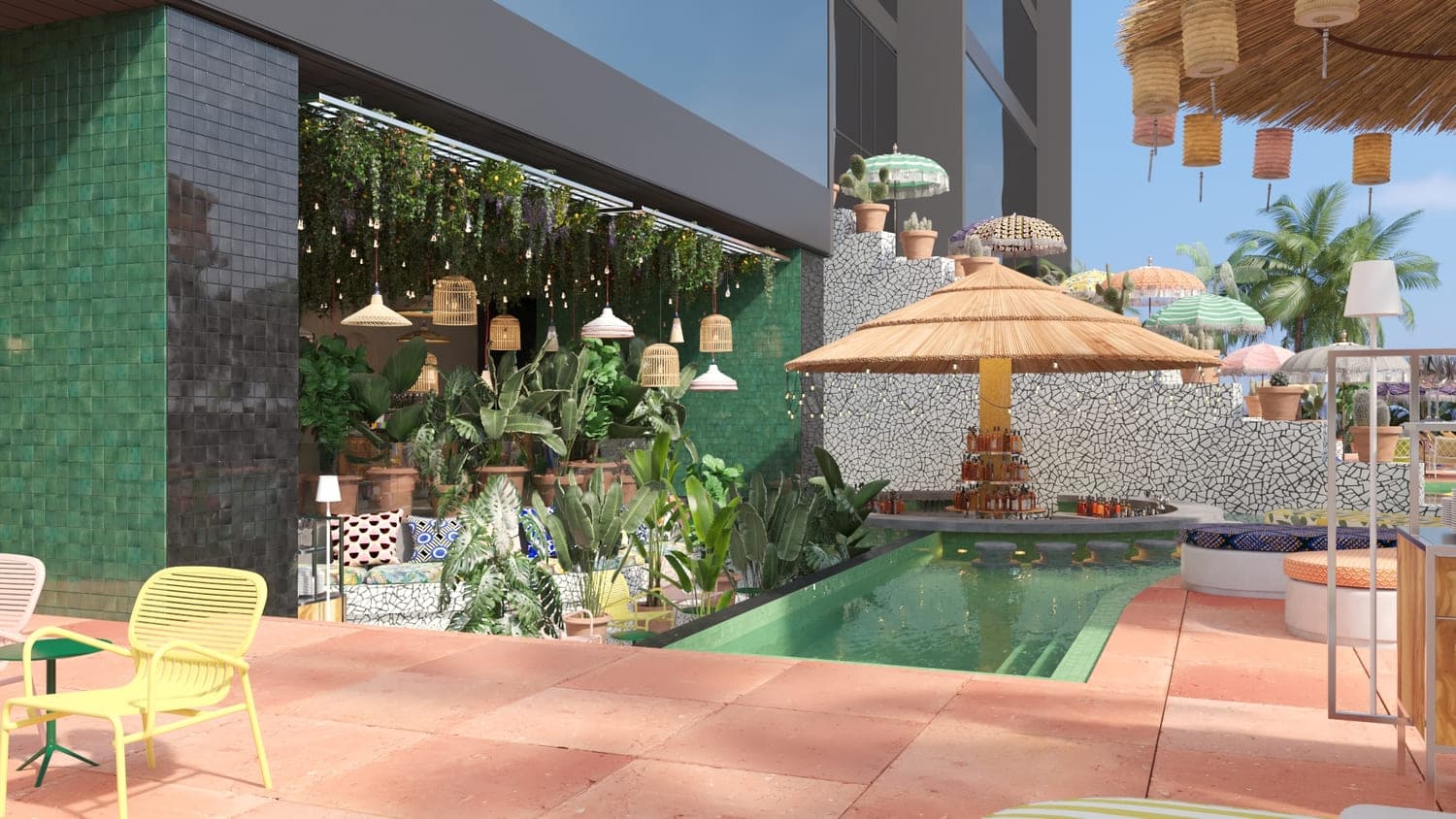 Mama Residences amenity Swim-Up Bar in Business Bay, Dubai, by Kappa Acca Real Estate Development