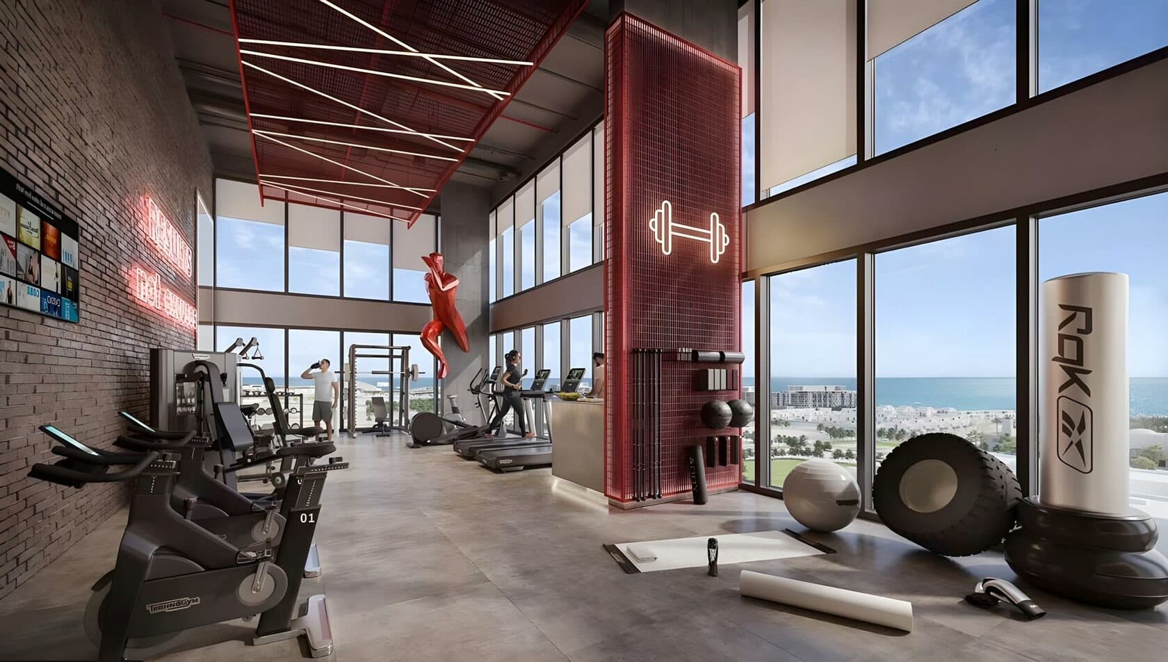 Manarat Living 2 amenity Double Height Gym - Al Saadiyat island, Dubai - by ALDAR