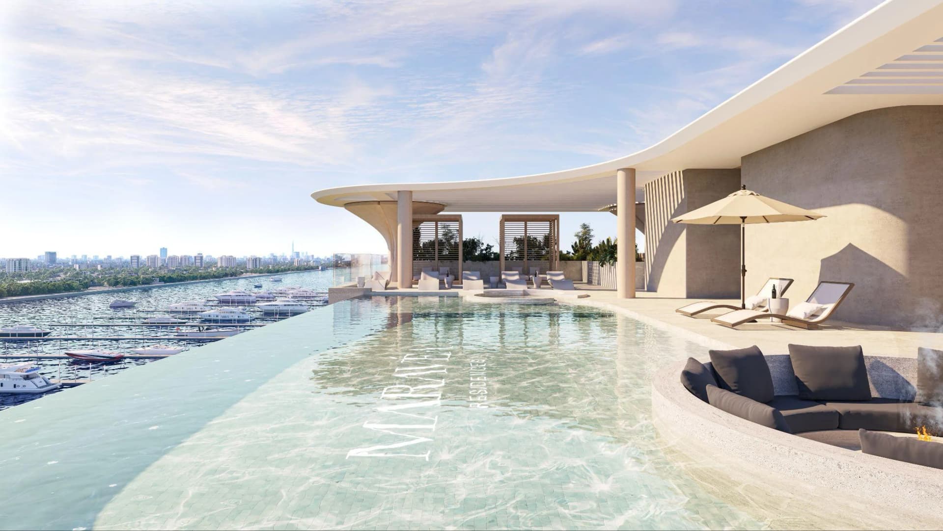 Maravea Residences amenity Infinity Pool in Dubai Islands, Dubai, by Enzo Developers