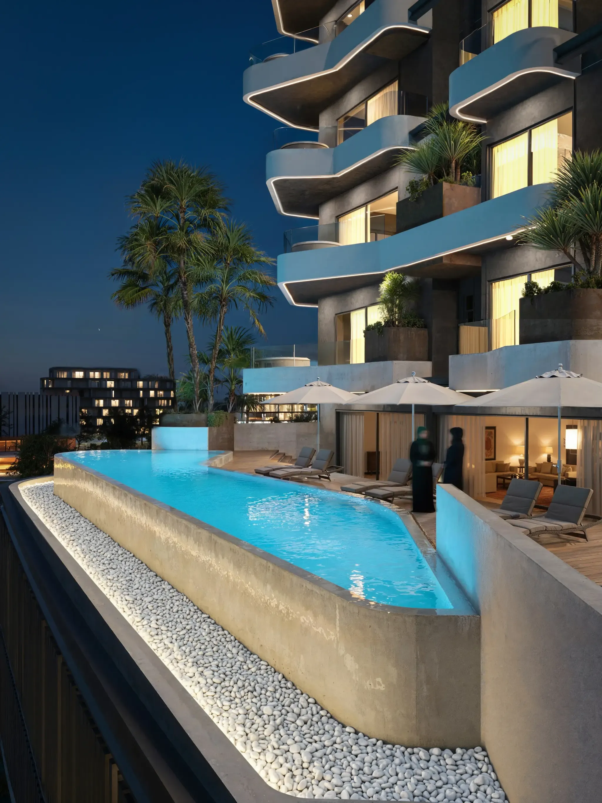 Marea Residences amenity Infinity Pool - Palm Deira, Dubai - by Sharafi Development