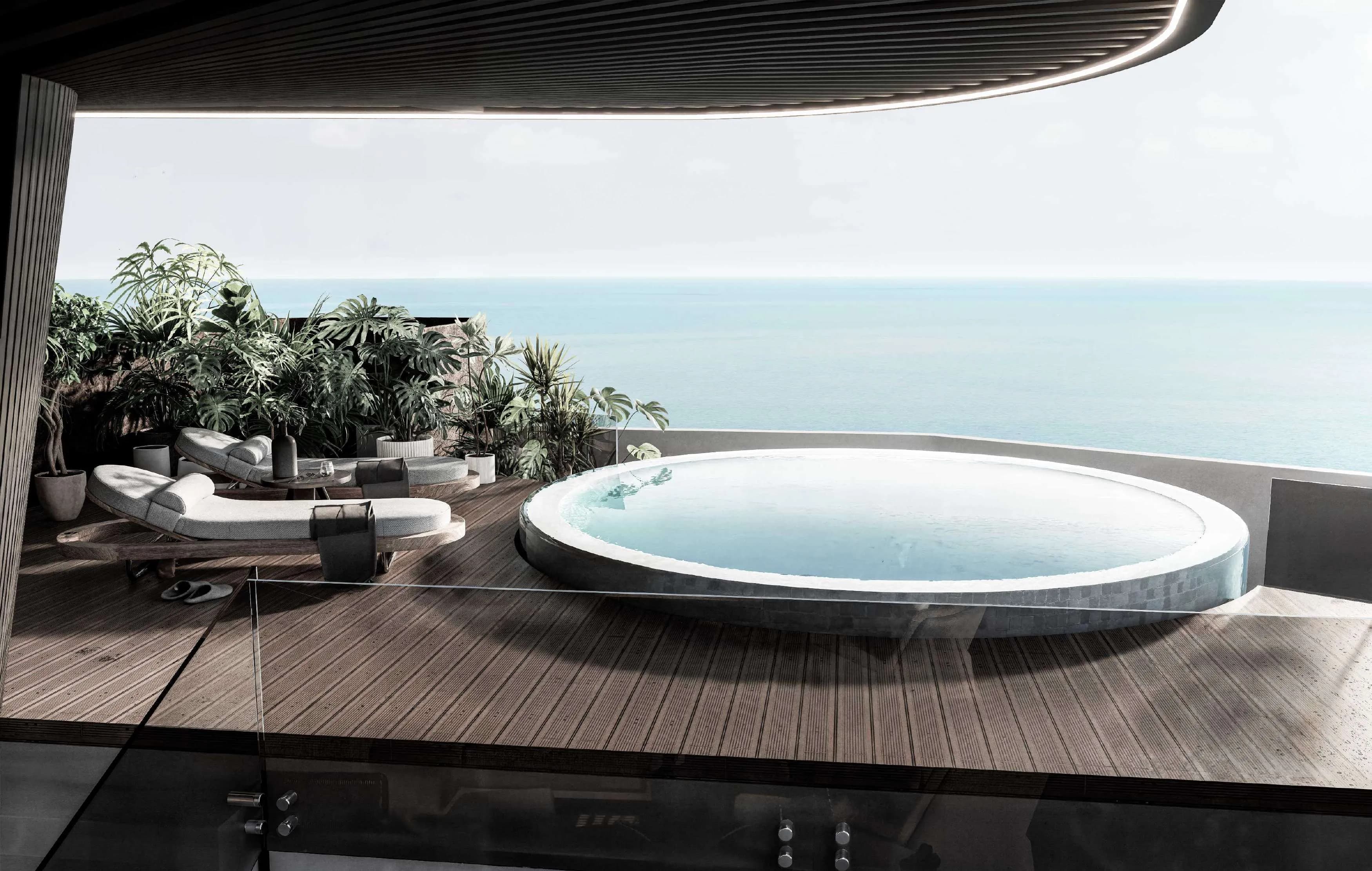 Marea Residences amenity Private Balconies & Jacuzzi - Palm Deira, Dubai - by Sharafi Development