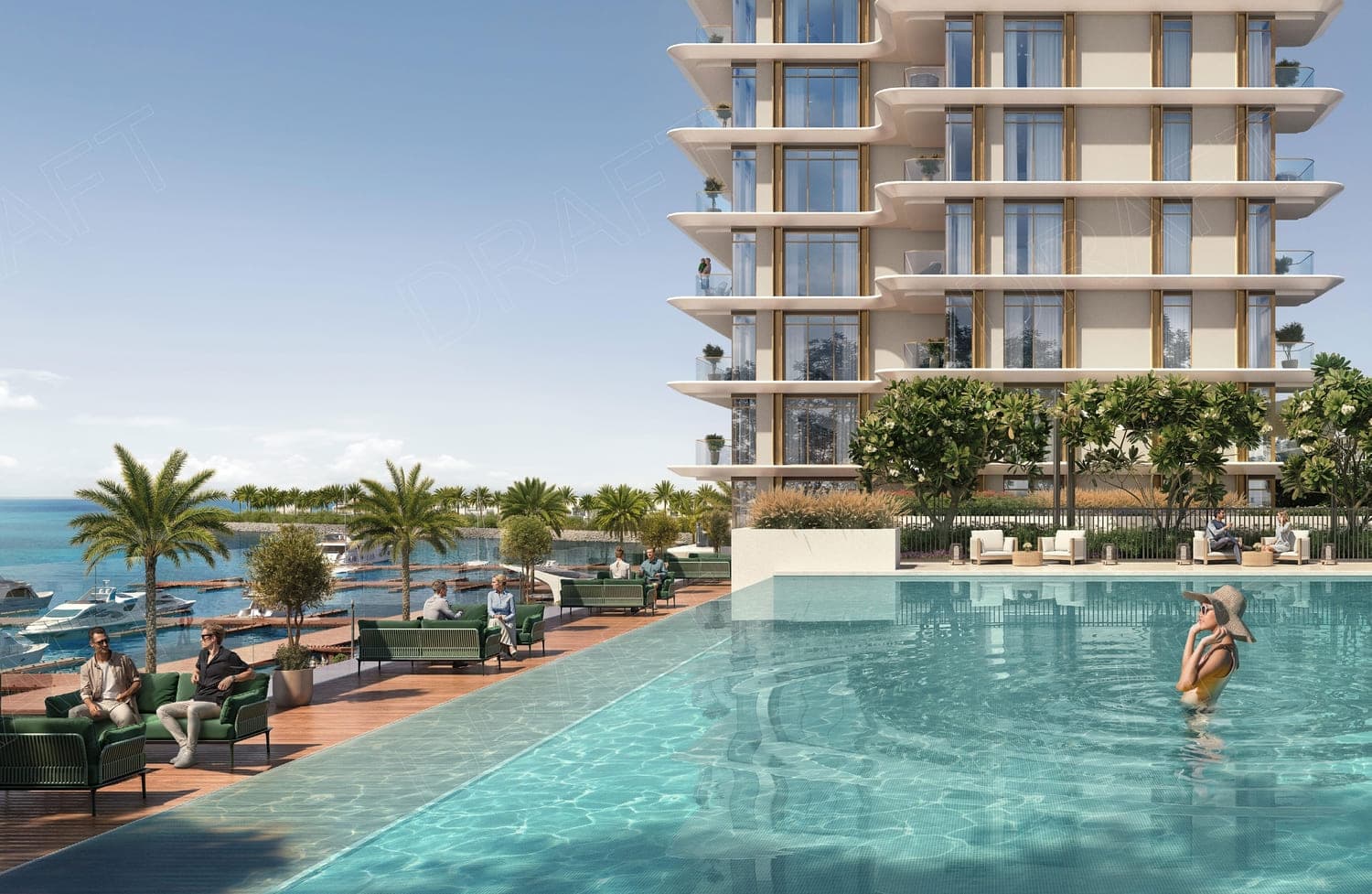Marina Views amenity Infinity Swimming Pool - Mina Rashid, Dubai - by Emaar