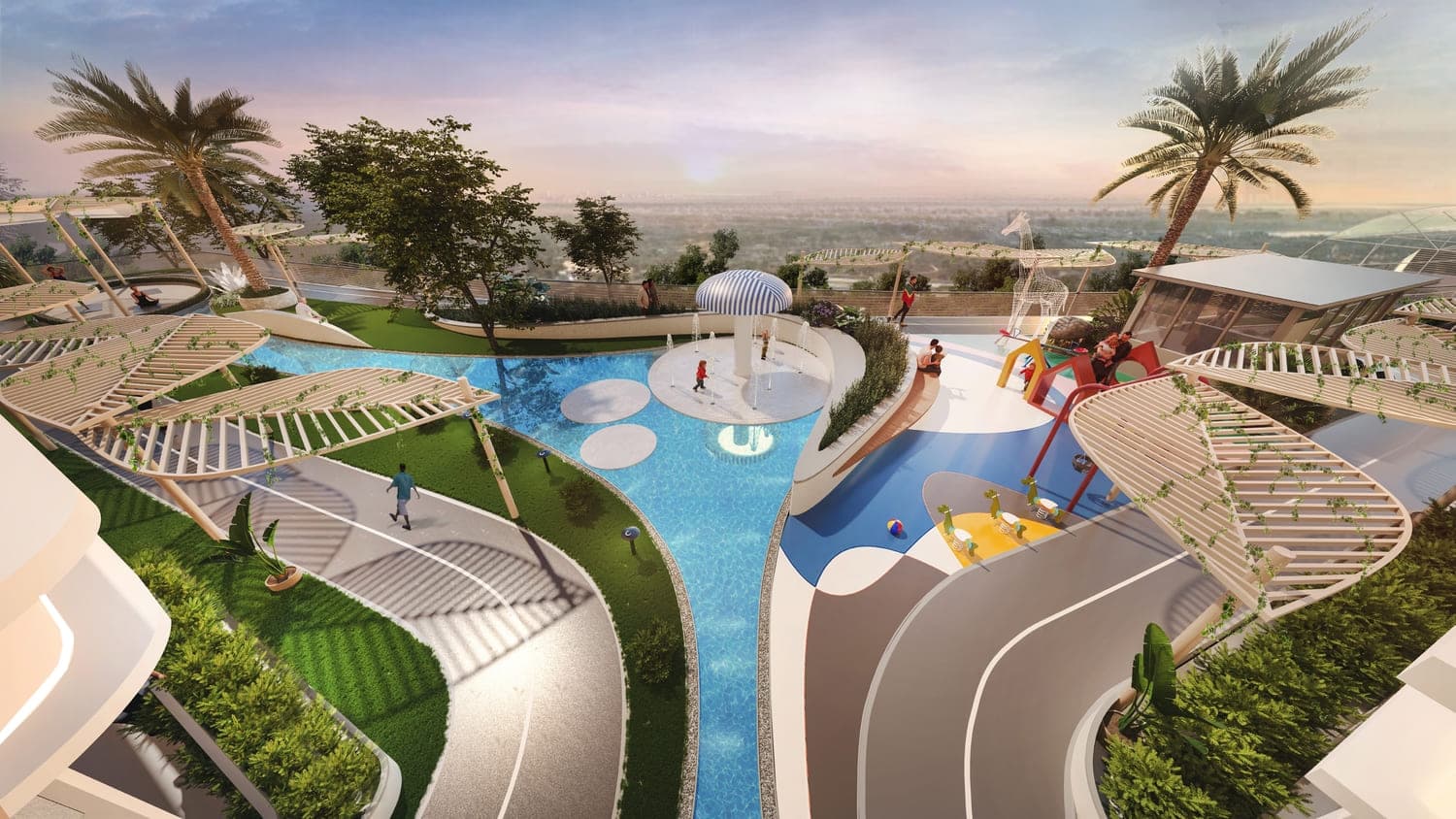 Marquis Insignia amenity Kids Pool - Arjan, Dubai - by Marquis