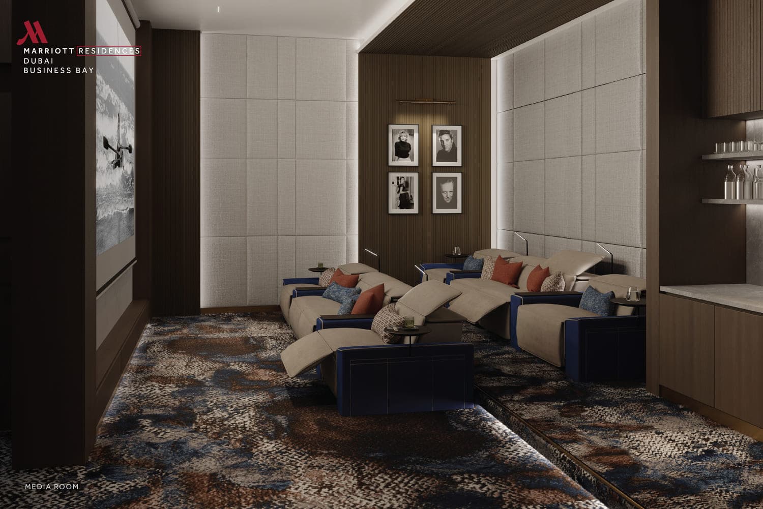 Marriott Residences amenity Media Room - Business Bay, Dubai - by Fortune 5