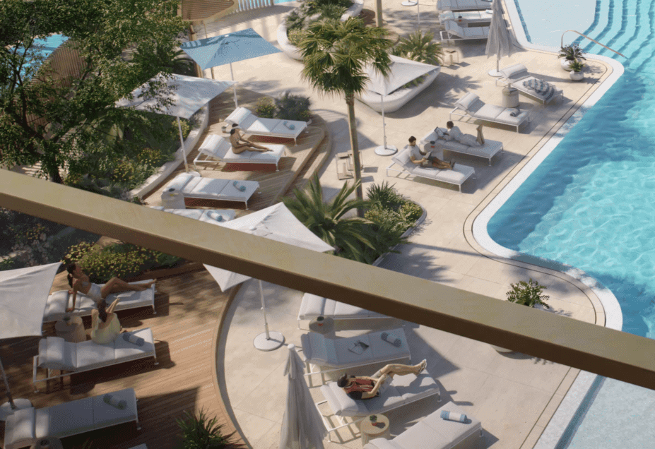 Marriott Residences JLT amenity Sun Bed Water Area - JLT (Jumeirah Lake Towers), Dubai - by Saba Properties
