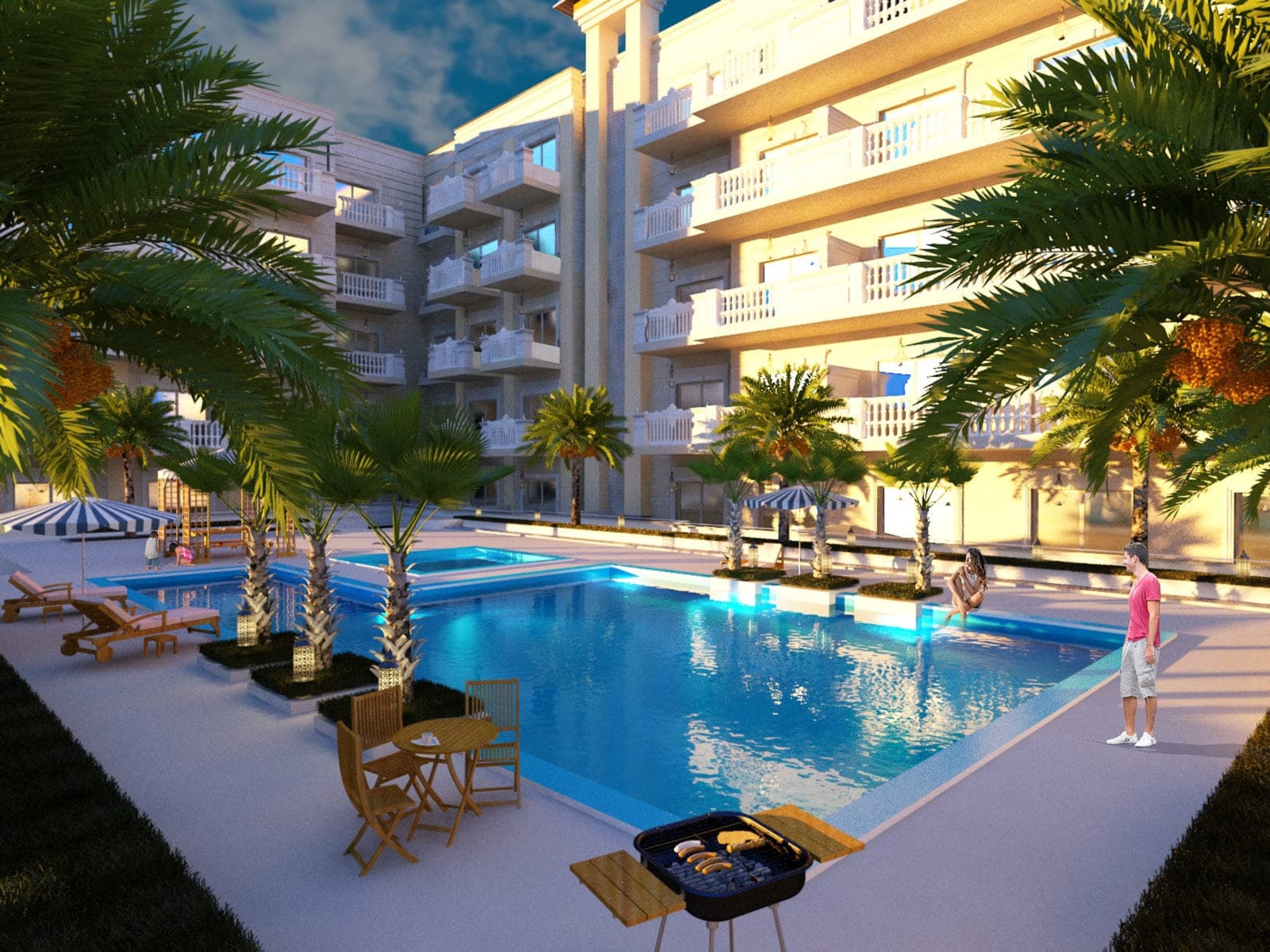 Mayas Geneva amenity Infinity Swimming Pool in JVC (Jumeirah Village Circle), Dubai, by Sama Ezdan
