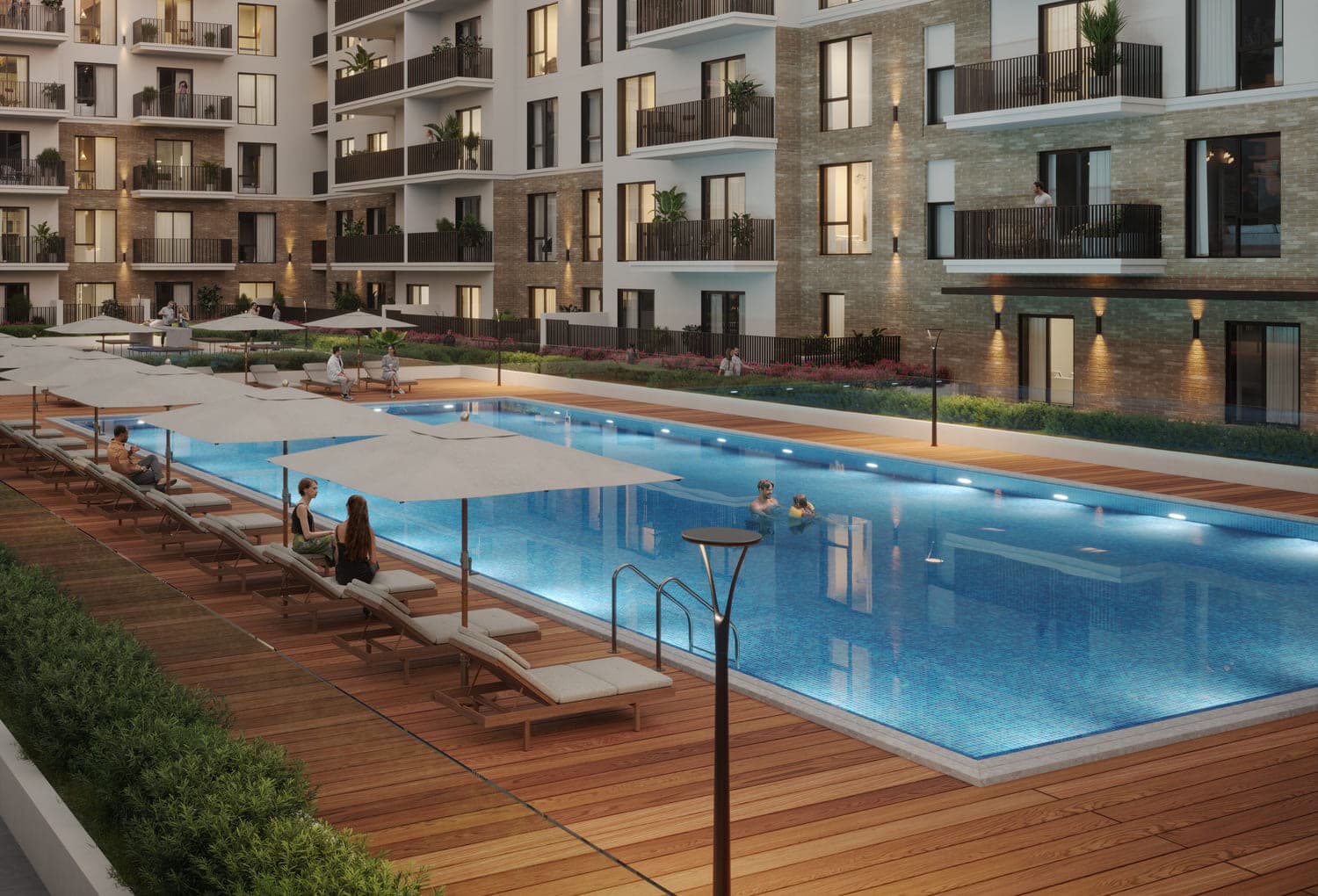 Mayfair Residence amenity Swimming Pool - Town Square, Dubai - by Nshama Group