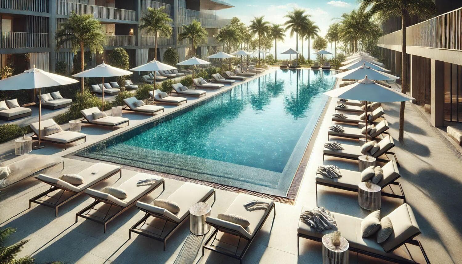 Mayfair Vista amenity Pool Deck Sitting - Wadi Al Safa 7, Dubai - by Seven Mayfair Real Estate Development