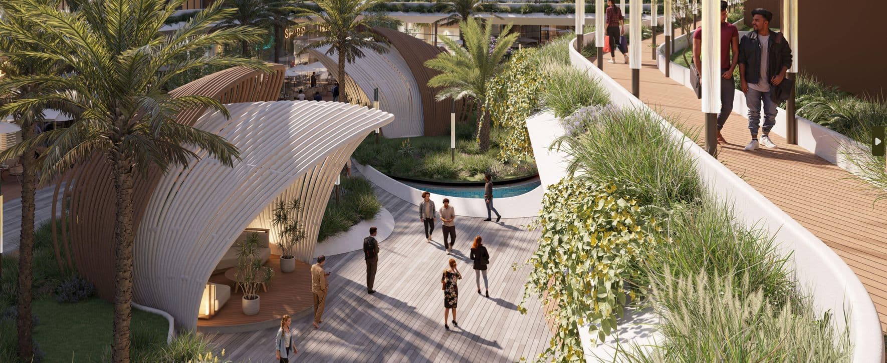 Mayfair Vista amenity Promenade Area - Wadi Al Safa 7, Dubai - by Seven Mayfair Real Estate Development