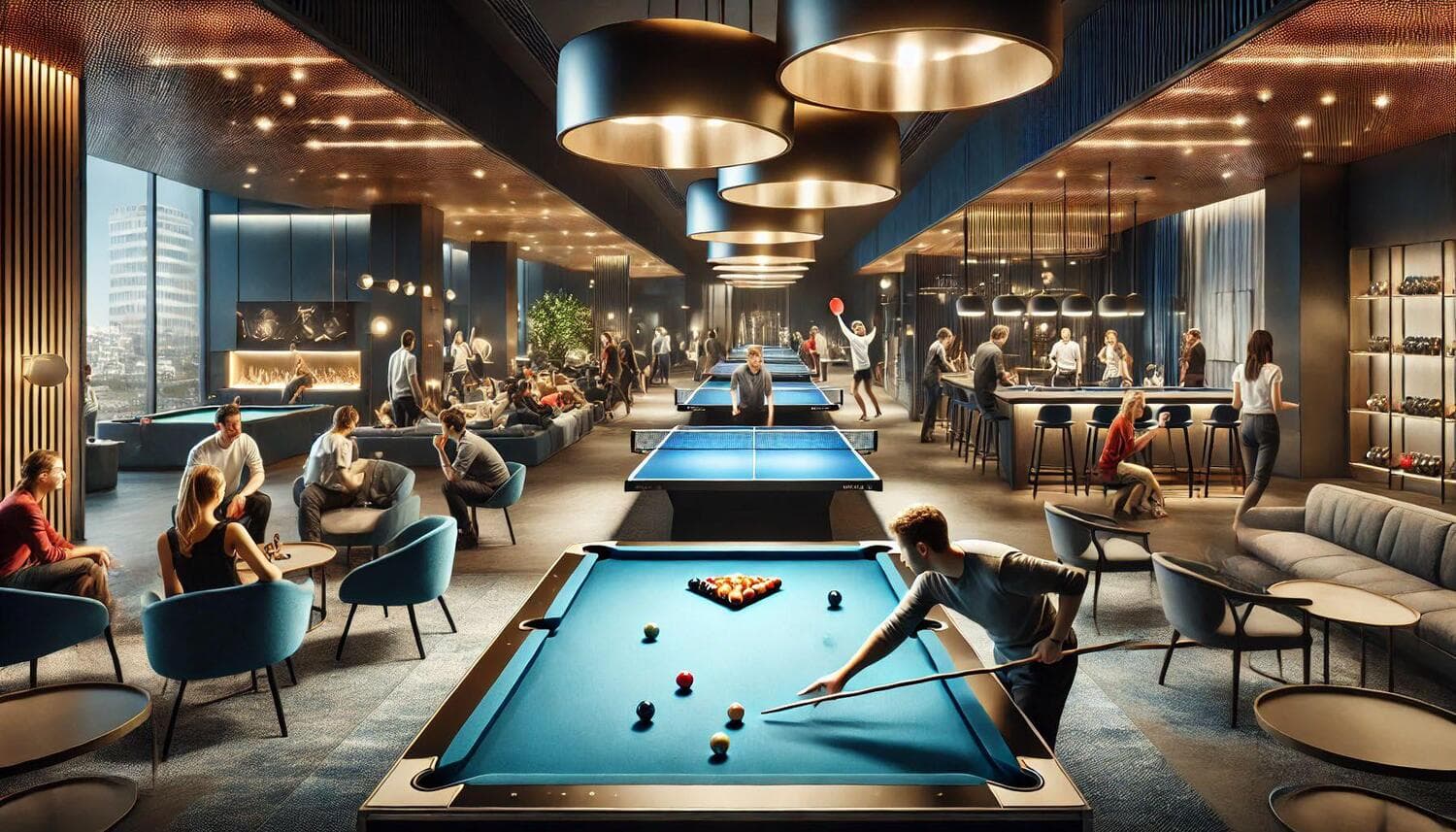 Mayfair Vista amenity Snooker & Tennis Zone - Wadi Al Safa 7, Dubai - by Seven Mayfair Real Estate Development
