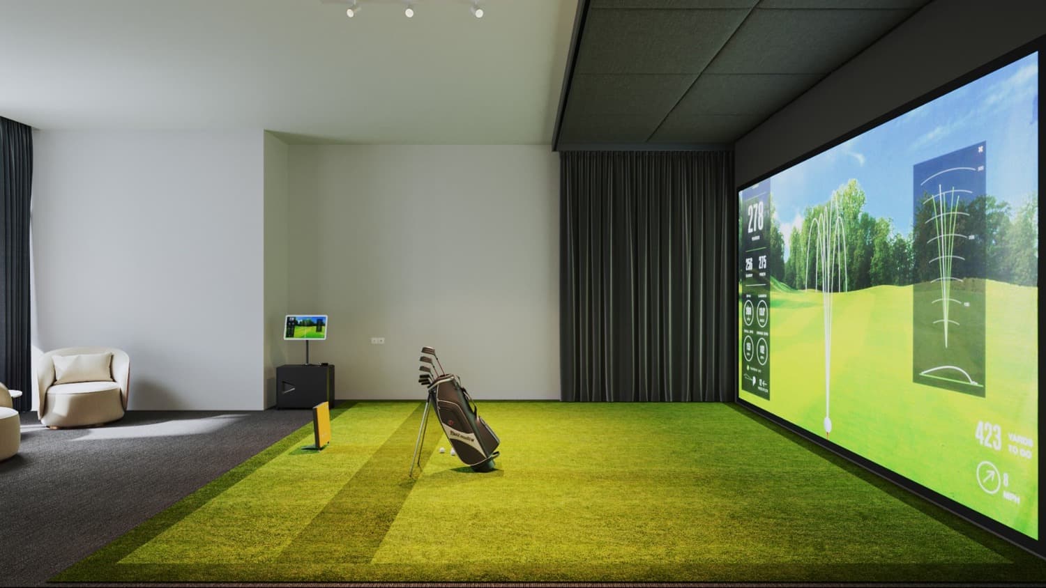 Me Do Re amenity Golf Simulator in JLT (Jumeirah Lake Towers), Dubai, by Me Do Re Properties DMCC