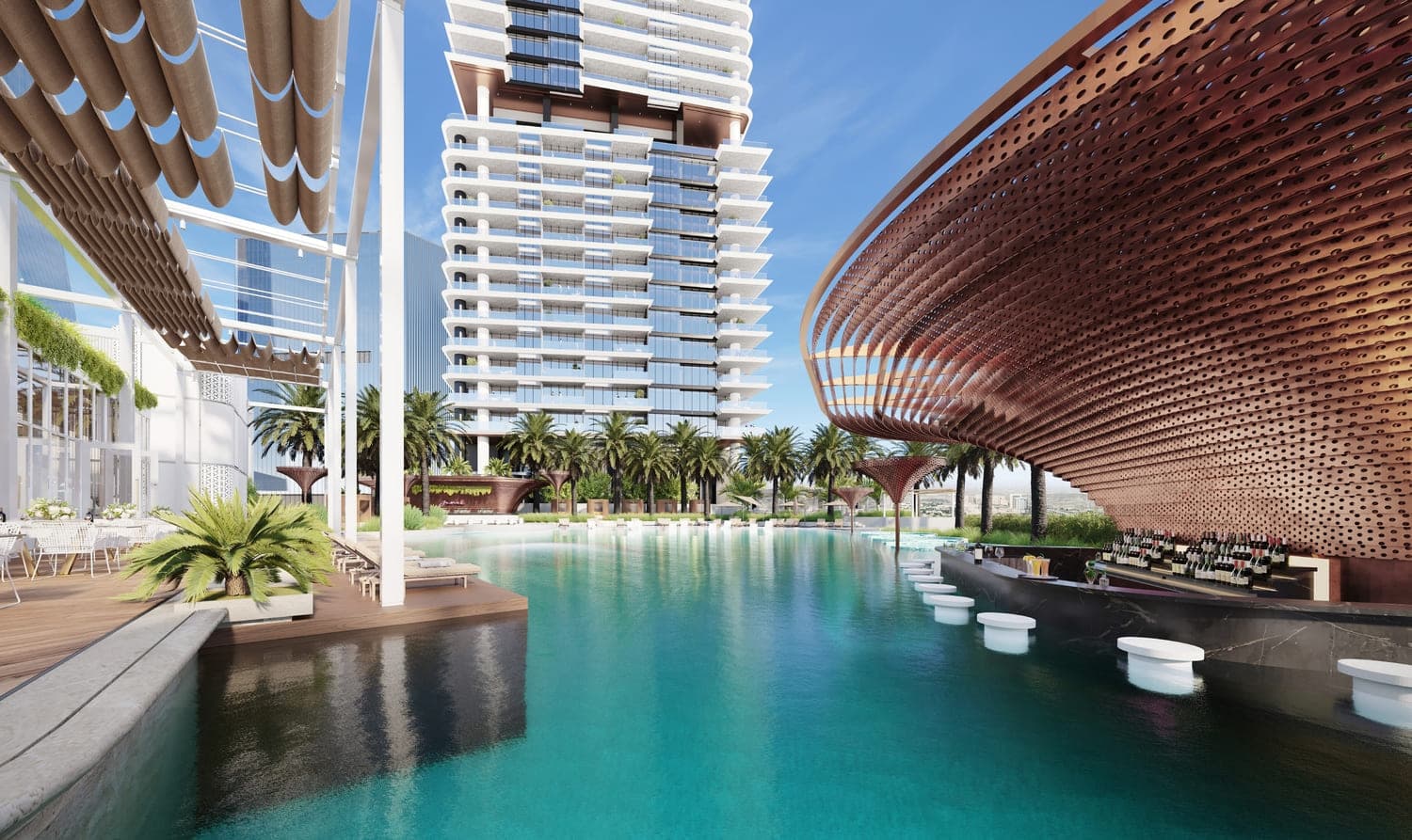 Mercer House amenity Pool Bar - JLT (Jumeirah Lake Towers), Dubai - by Ellington