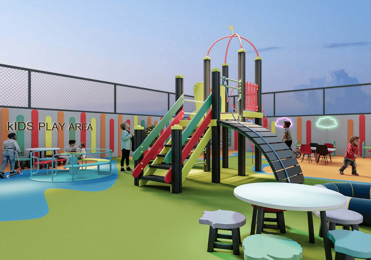 Milos amenity Kids Play Area in Dubailand Residence Complex, Dubai, by Karma Developers