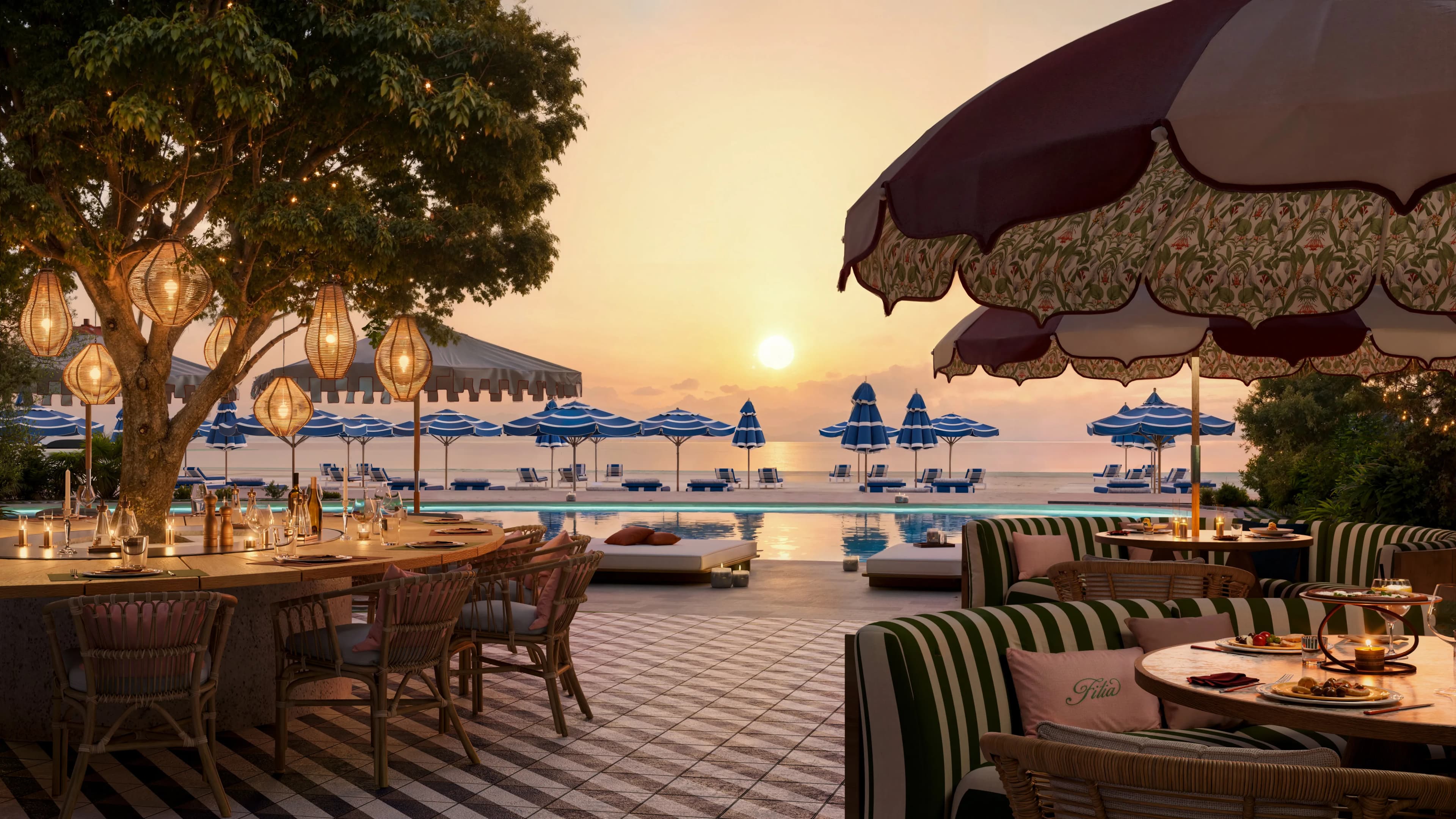 Mondrian Phases 1 and 2 amenity Filia Restaurant & Beach Club - Al Marjan Island, Dubai - by Elevate