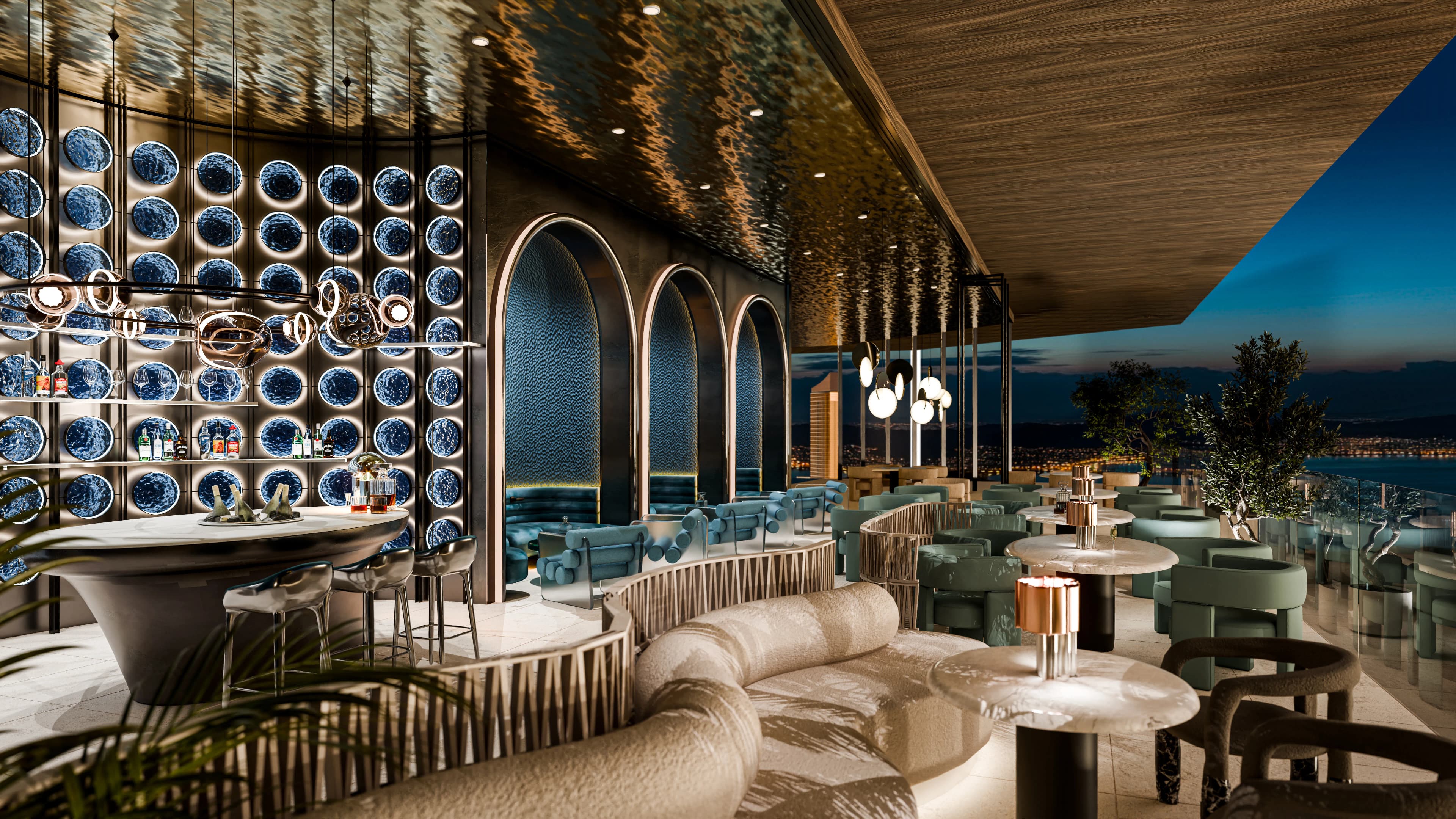 Mondrian Phases 1 and 2 amenity Sky Lounge - Al Marjan Island, Dubai - by Elevate