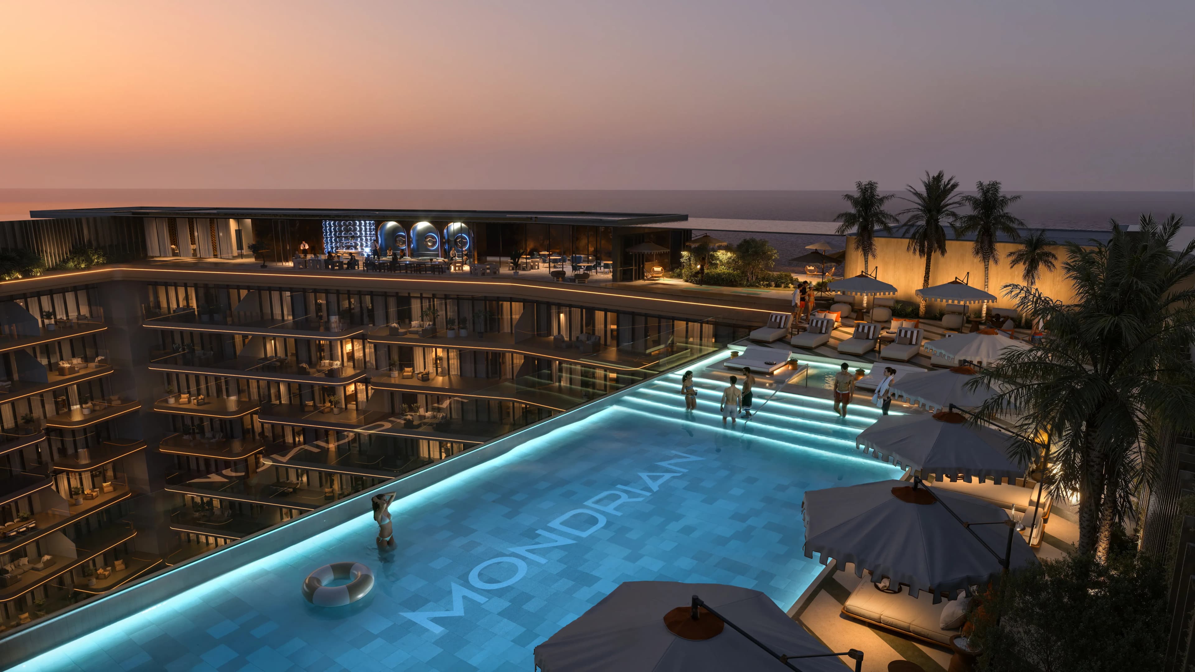 Mondrian Phases 1 and 2 amenity Sky Pool - Al Marjan Island, Dubai - by Elevate
