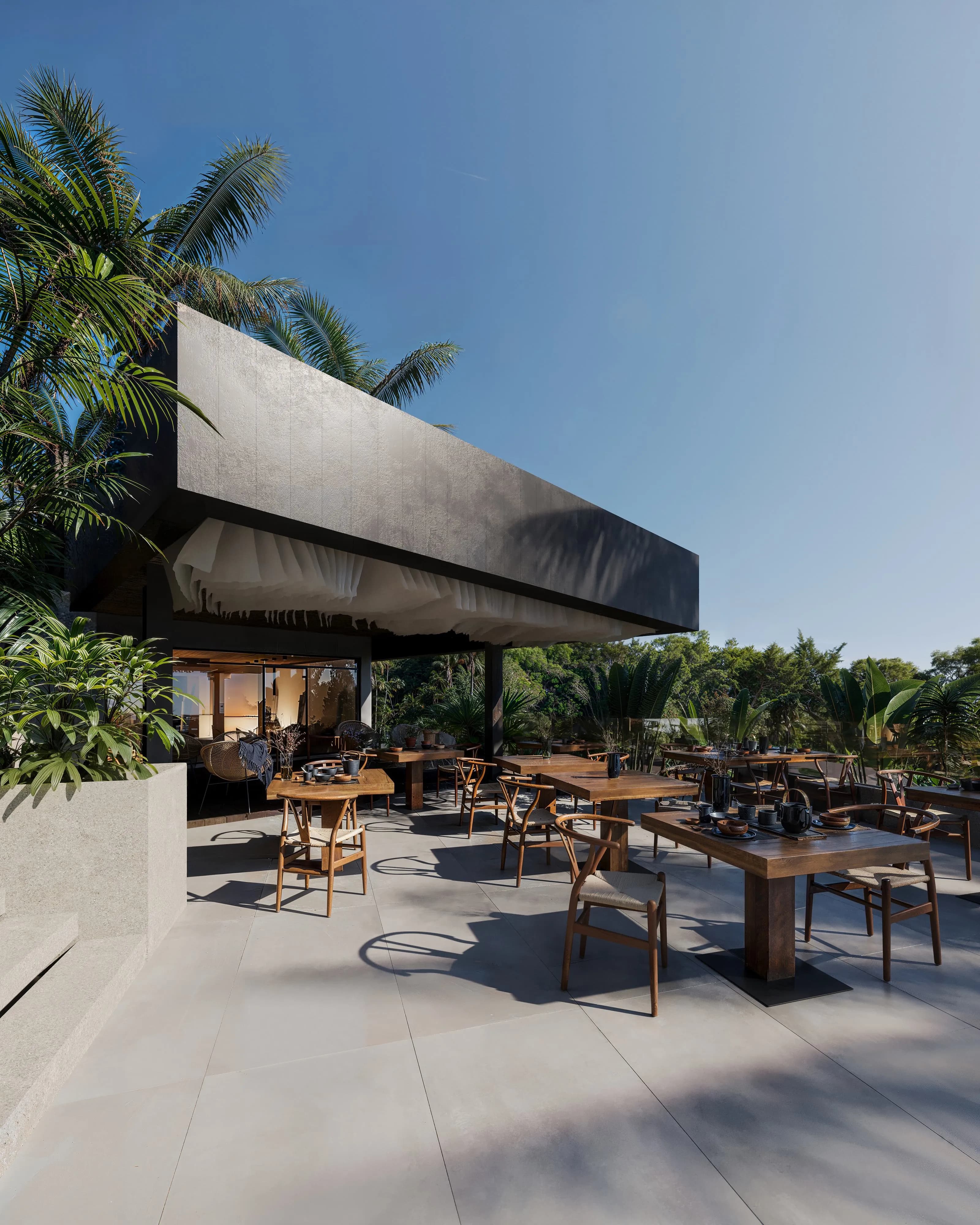 Moon Rock Villas amenity Restaurant with a Bar - Gianyar, Dubai - by Big Waves Development