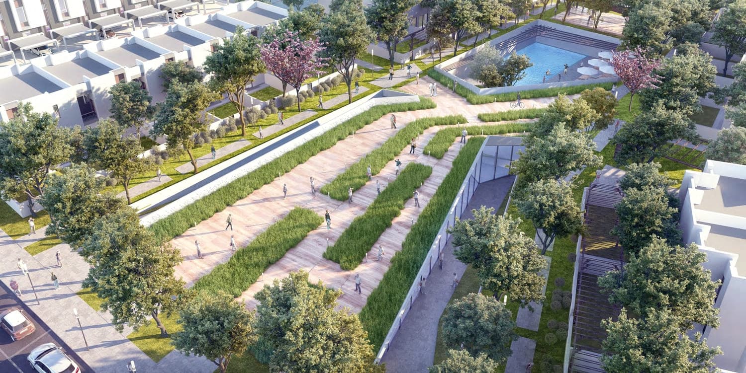 Nasaq Apartments amenity Courtyard And Gardens - Muwaileh Commercial, Dubai - by Arada