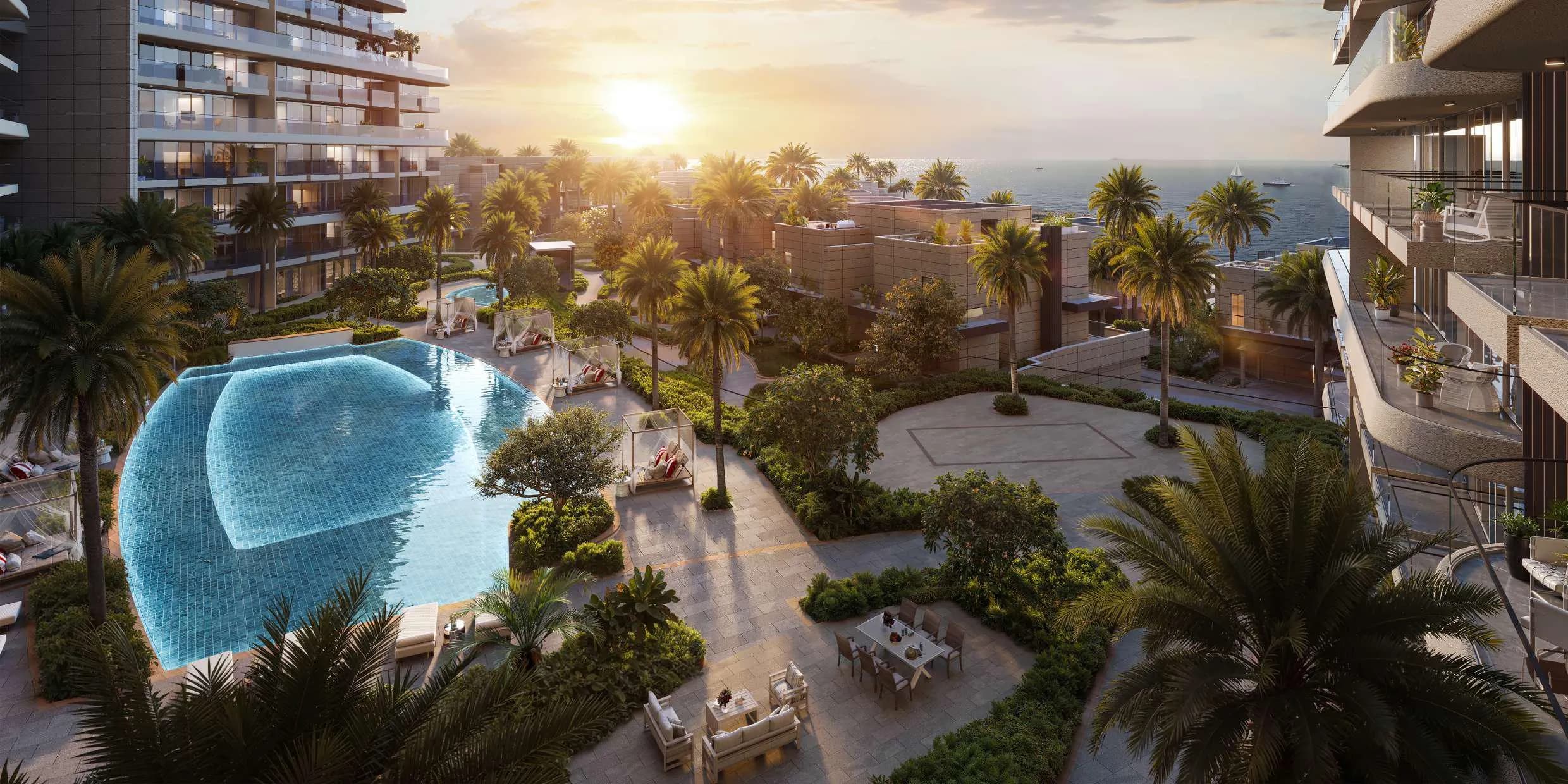 Nasim Al Bahr Residences amenity Pool - Al Marjan Island, Dubai - by Abu Dhabi National Hotels