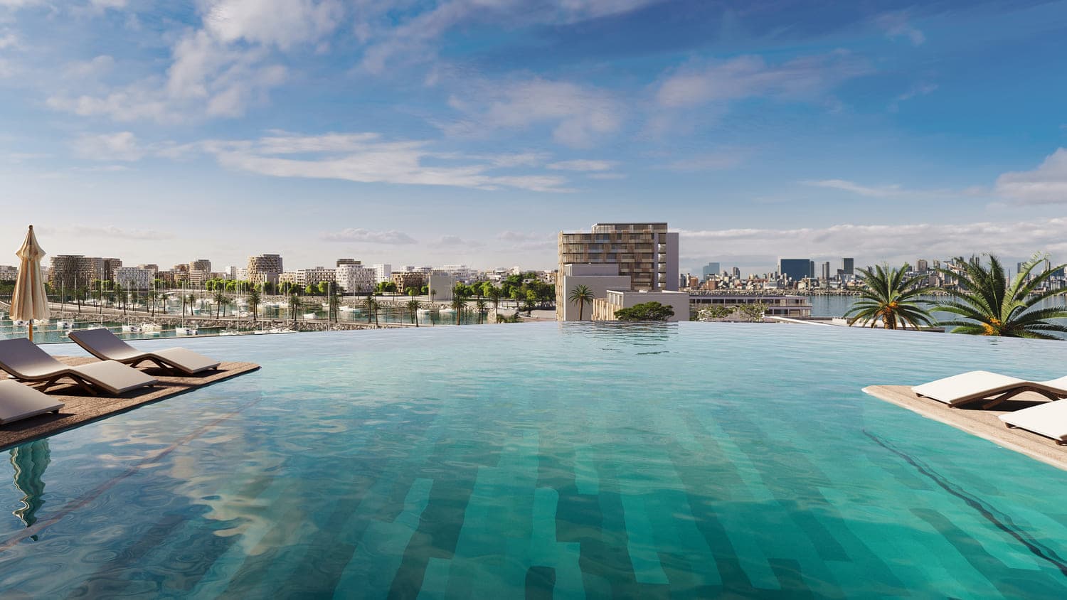 Nautica Towers amenity Infinity Pool - Maritime City, Dubai - by Select Group
