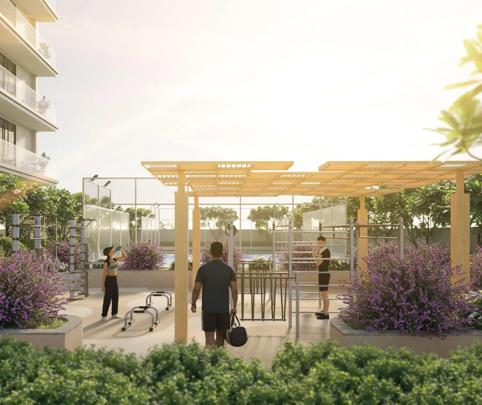 Nirvana Residences 1 amenity Outdoor Gym in Dubai Production City, Dubai, by Meraki Developers
