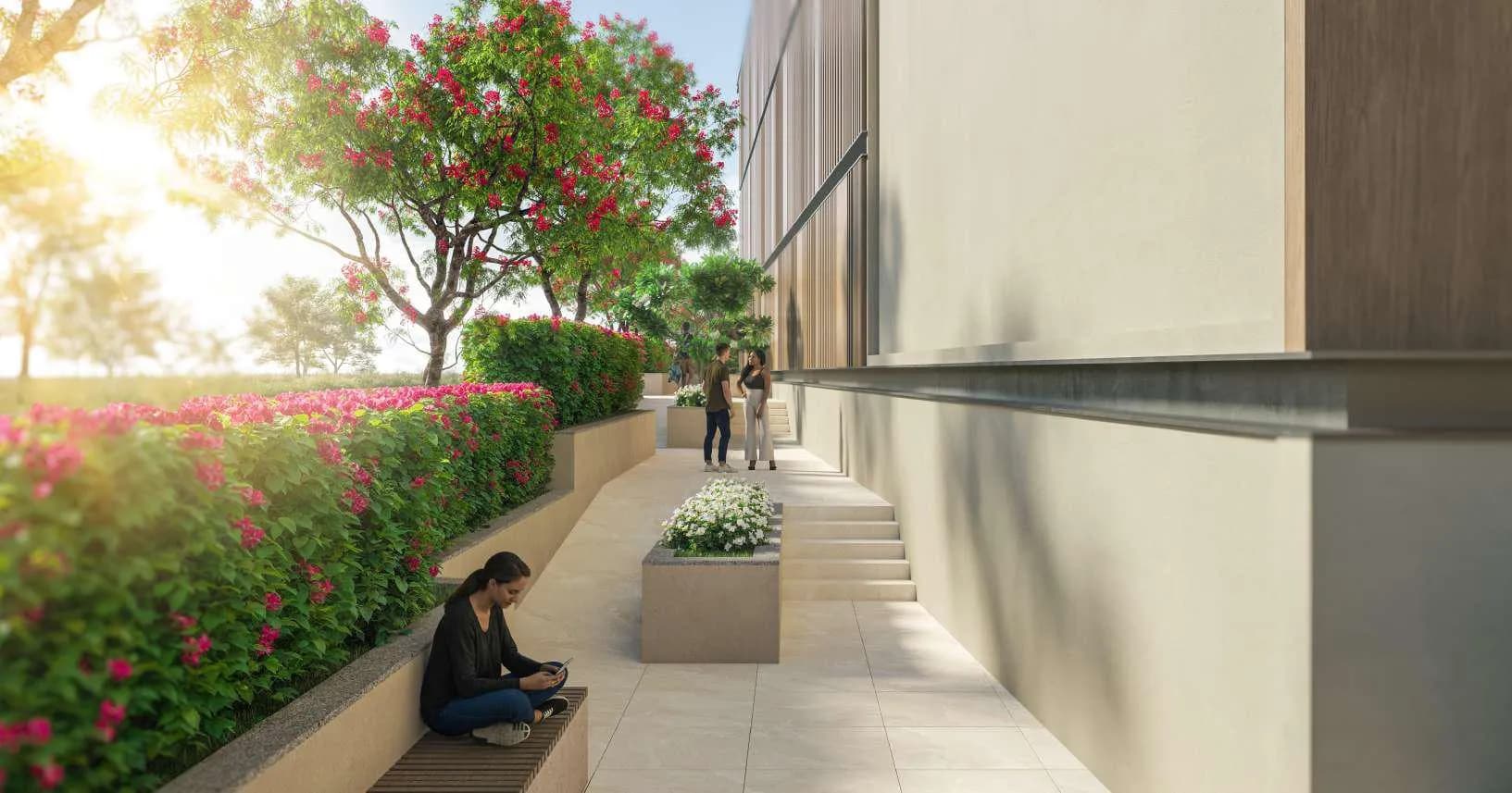 Nirvana Residences 1 amenity Outdoor Shaded Seating in Dubai Production City, Dubai, by Meraki Developers