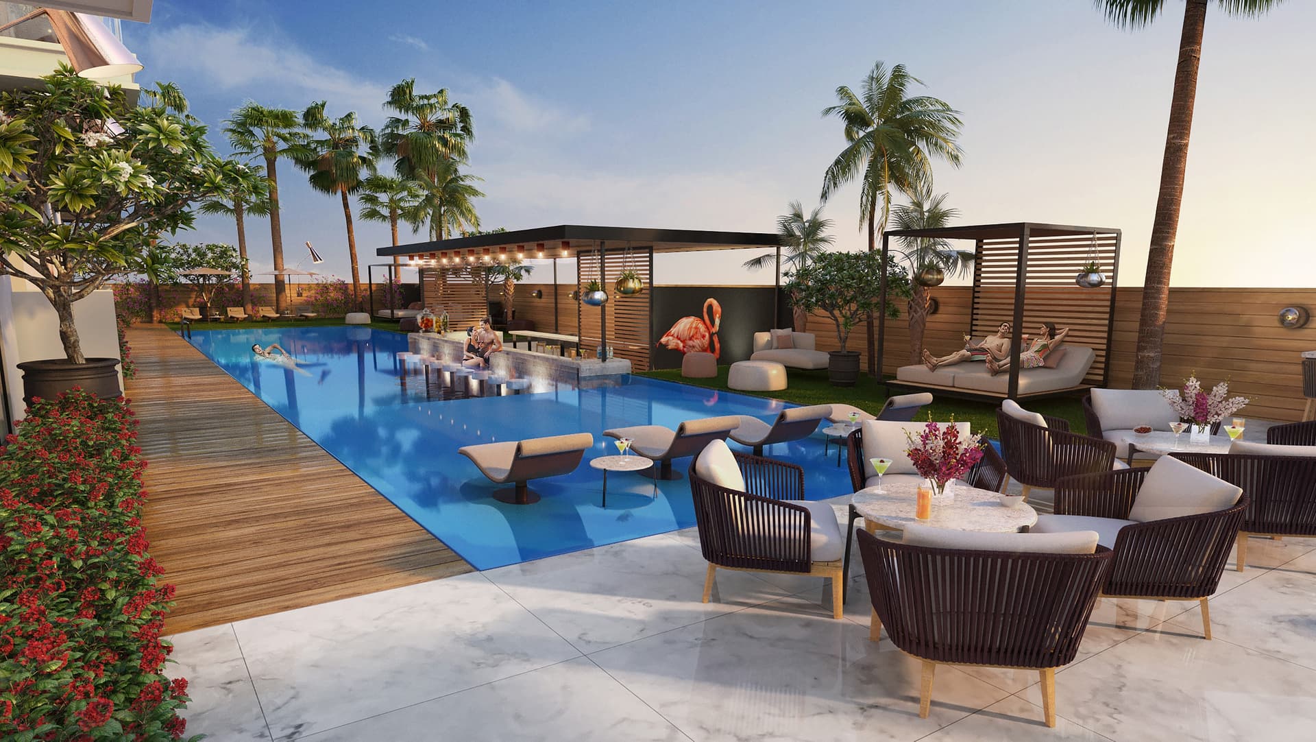 North 43 amenity Swimming Pool in JVC (Jumeirah Village Circle), Dubai, by Naseeb Group