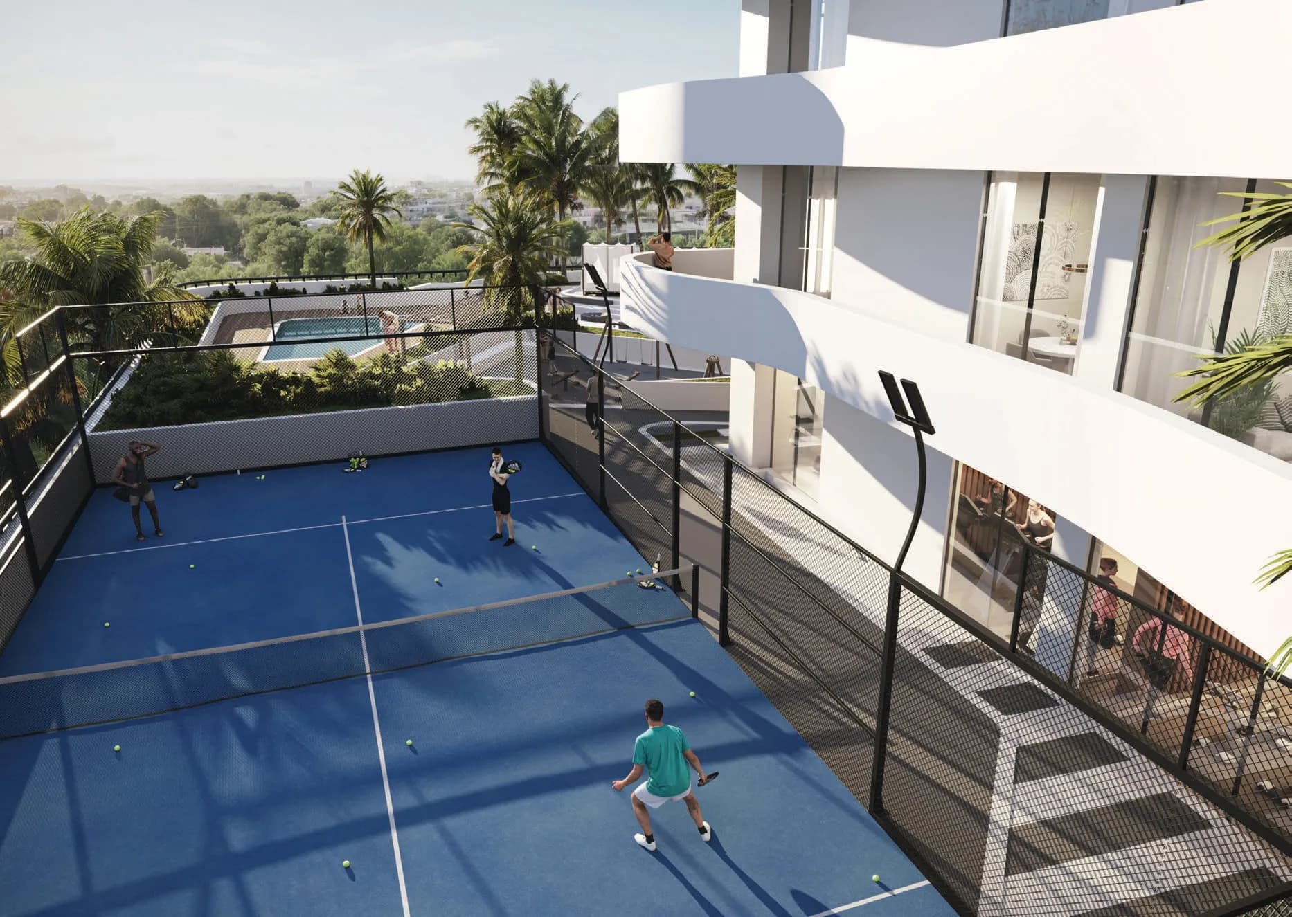 Nova Tower amenity Padel Court in Dubai Science Park, Dubai, by Al Ansari Properties