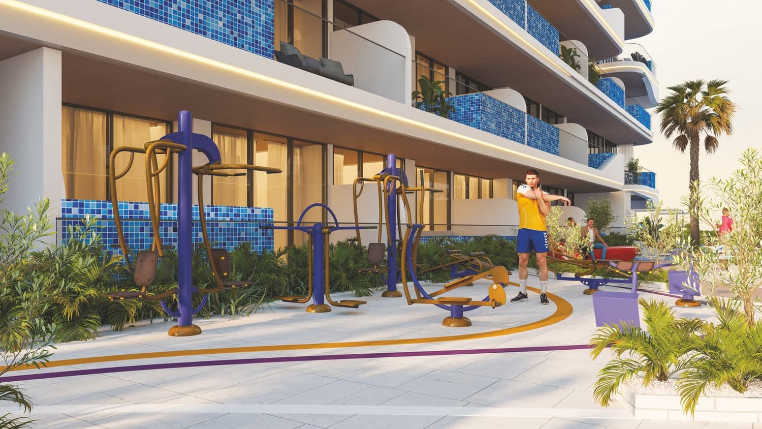 Ocean Pearl 1 and 2 amenity Outdoor Gym - Dubai Islands, Dubai - by Samana