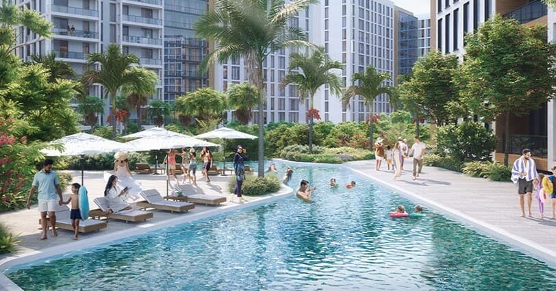 Olfah amenity Infinity Pool - Muwaileh Commercial, Dubai - by Alef Group