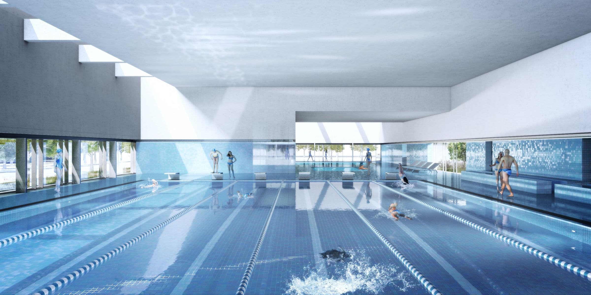 Olfah amenity Sports Pool - Muwaileh Commercial, Dubai - by Alef Group