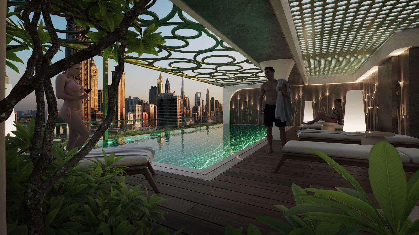 Olivia Gardens amenity Infinity Pool On The Rooftop - Al Satwa, Dubai - by Segrex Development