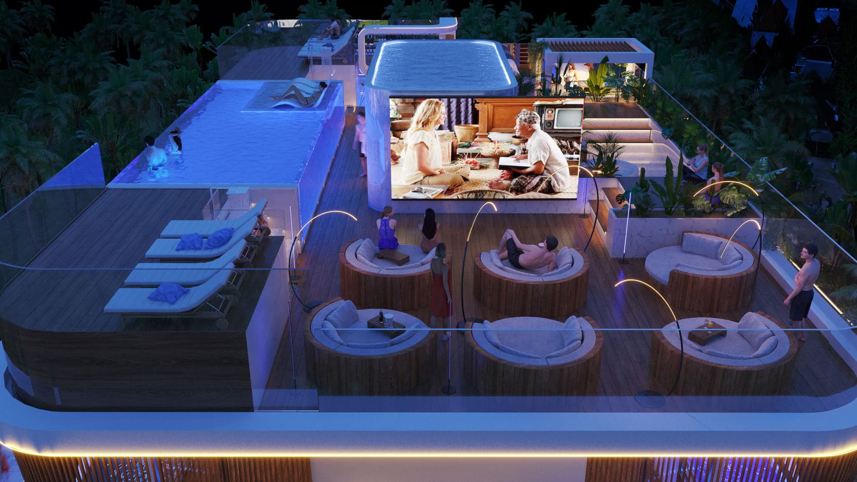 OM Club House amenity Rooftop Cinema - Badung, Dubai - by Avalon x RTF by Usyk