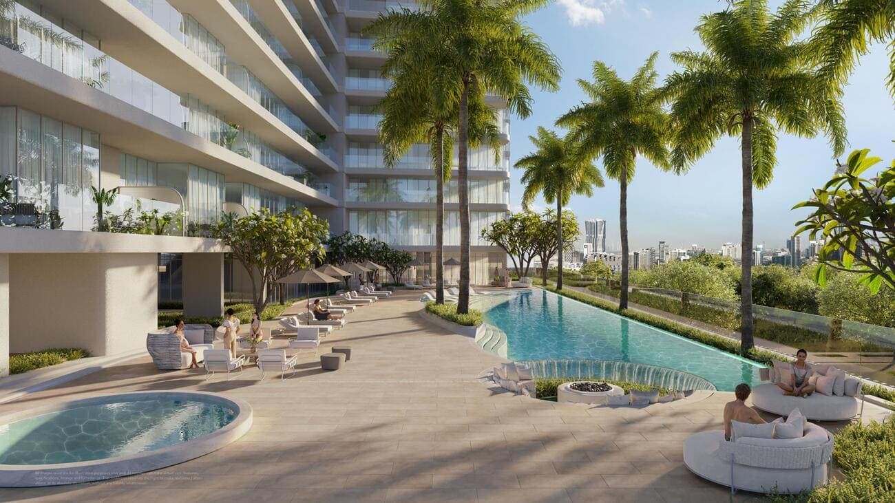 Onda by Kasco amenity Sunken Pool Seating - Business Bay, Dubai - by Kasco Developments
