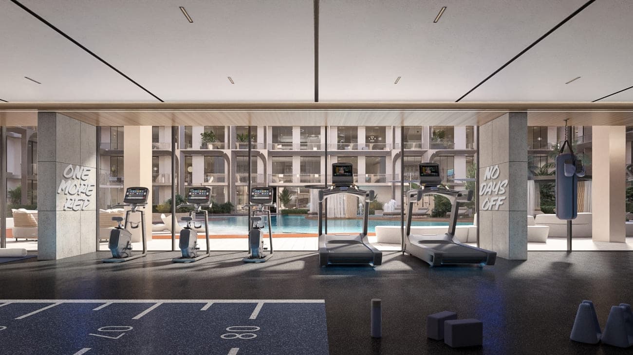 One Beverly amenity State-Of-Art Fitness Area - Arjan, Dubai - by HMB Homes Real Estate Development
