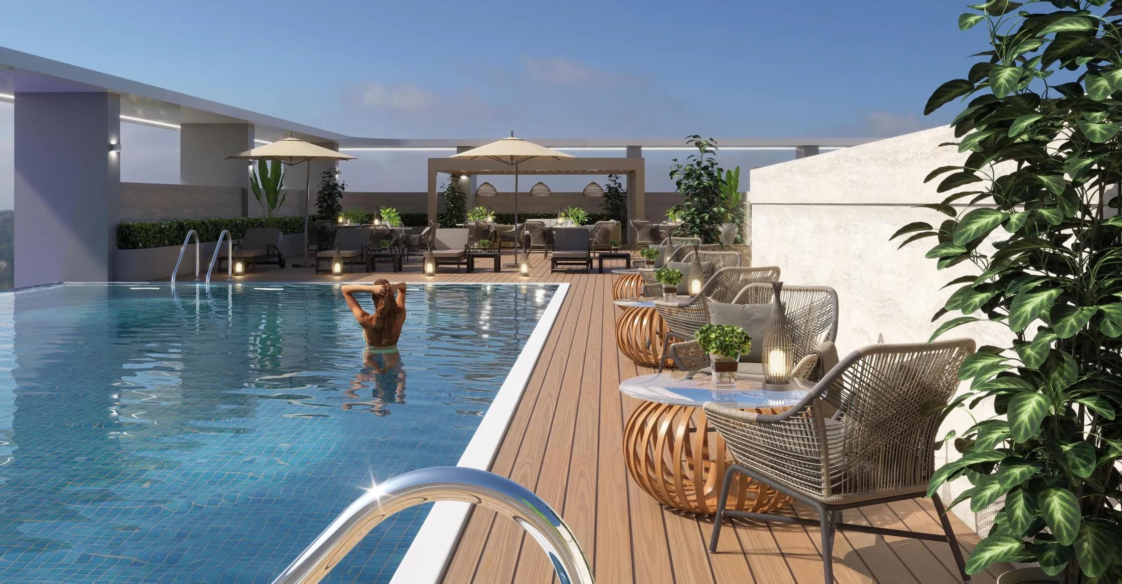 One By Preston amenity Swimming Pool with Pool Deck - Dubai South, Dubai - by Preston Properties