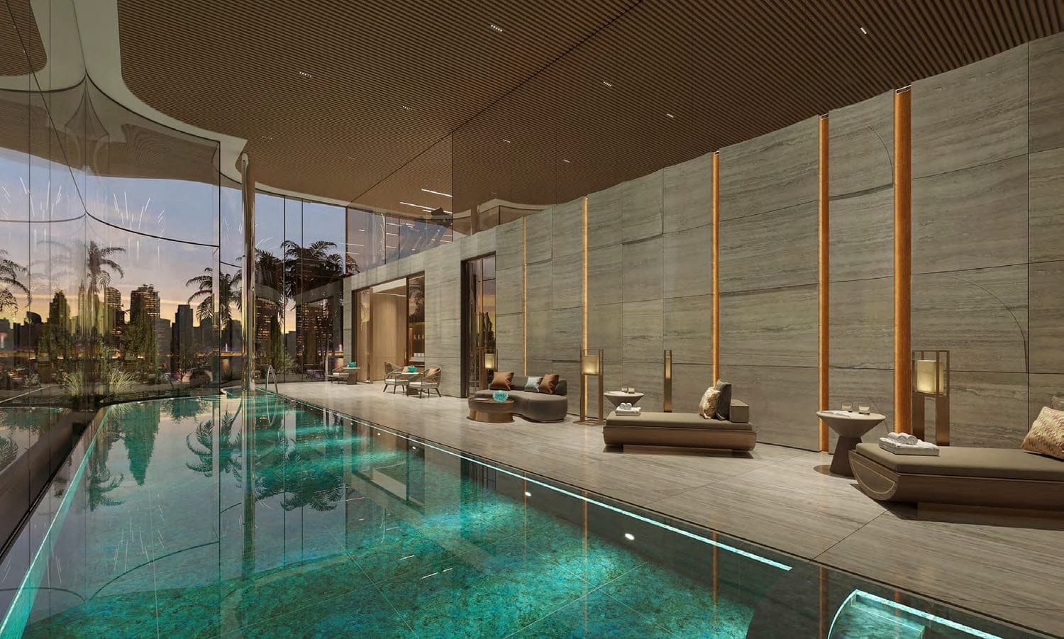One Canal Residences amenity Indoor Pool & Pool Lounge - Safa Park, Dubai - by AHS Properties