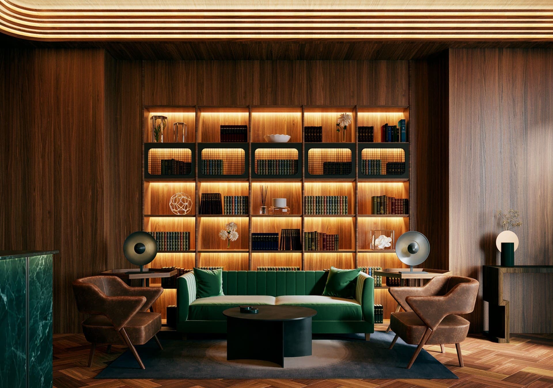 One Crescent Palm amenity Cigar Lounge in Palm Jumeirah, Dubai, by AHS Properties