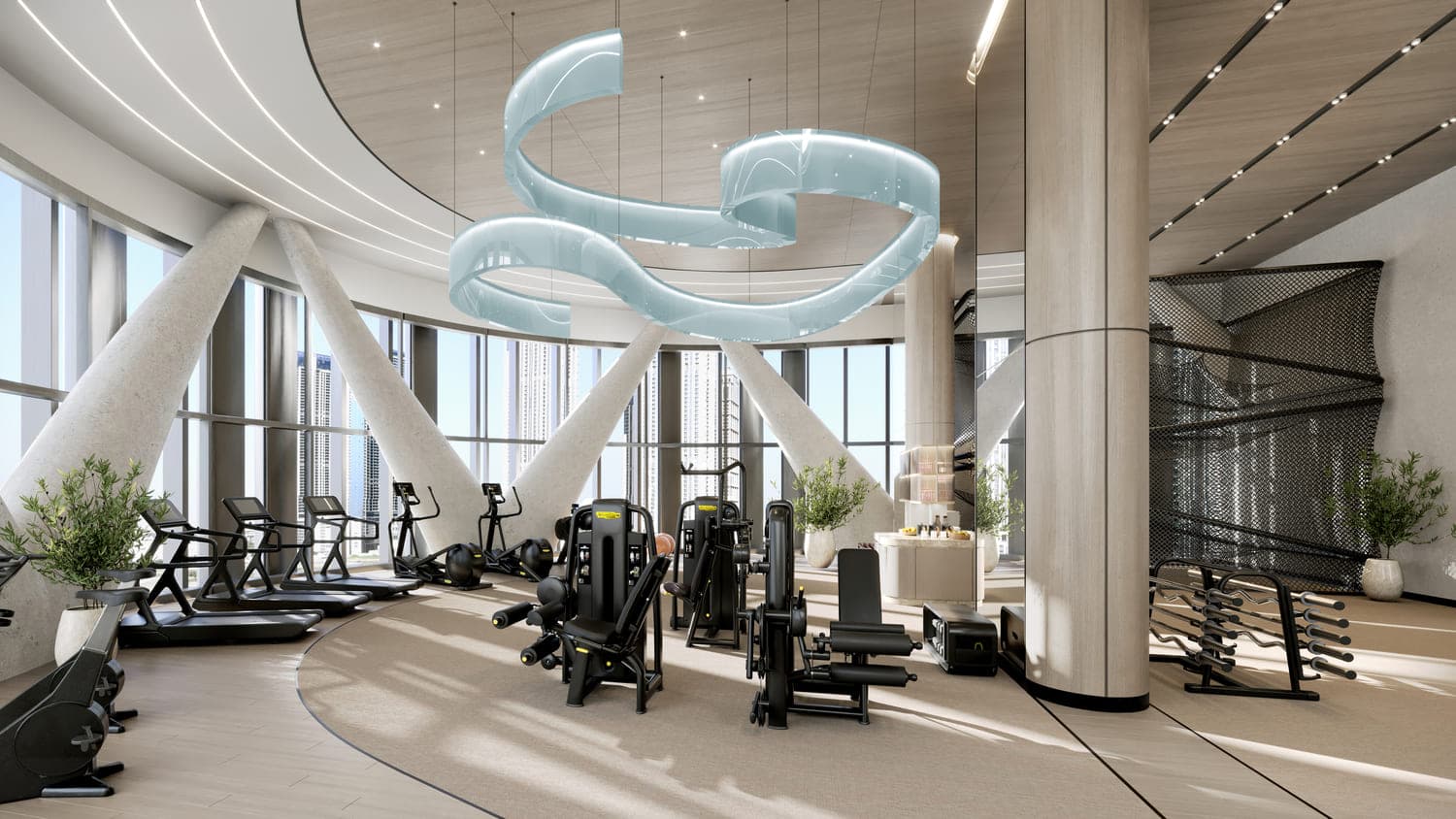 One River Point amenity Fitness Studio - Business Bay, Dubai - by Ellington
