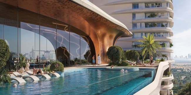 One Sky Park amenity Sky Deck Pool & Zen Zone - JVC (Jumeirah Village Circle), Dubai - by Iman Developers