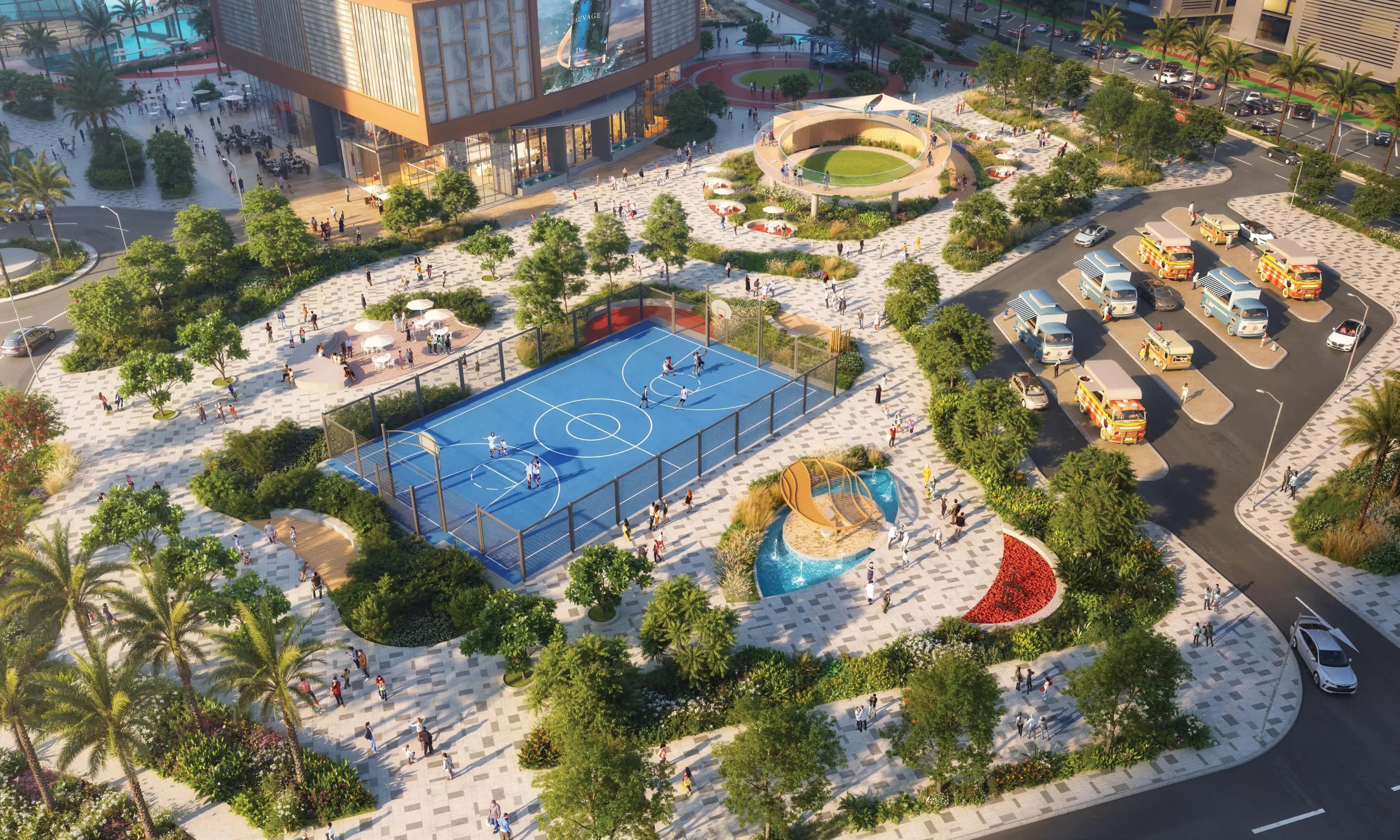 Orchid Towers Phase 1 amenity Sports Courts - Ragayeb, Dubai - by Tiger Group