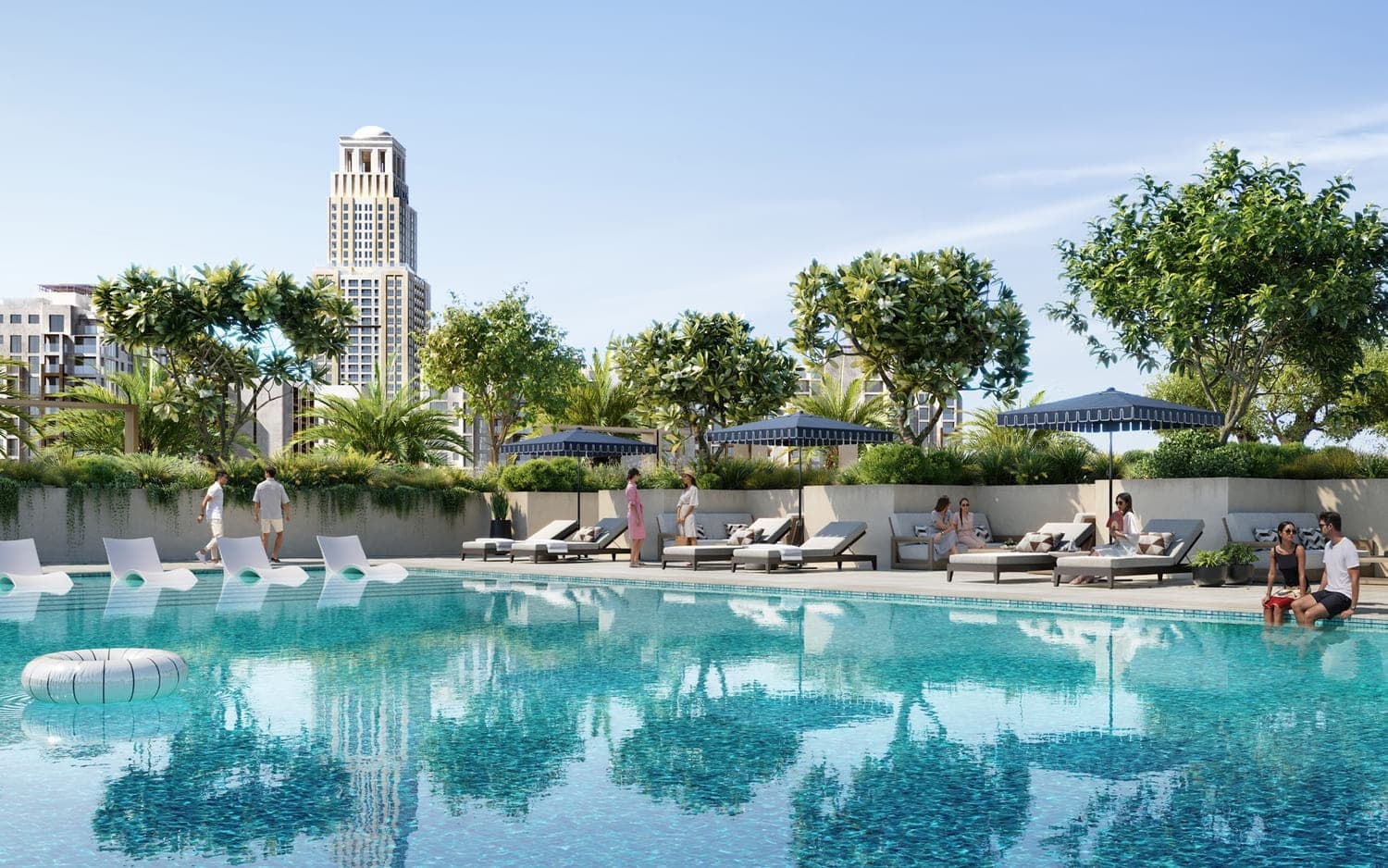 Oria amenity Pool Area - Dubai Creek Harbour, Dubai - by Emaar