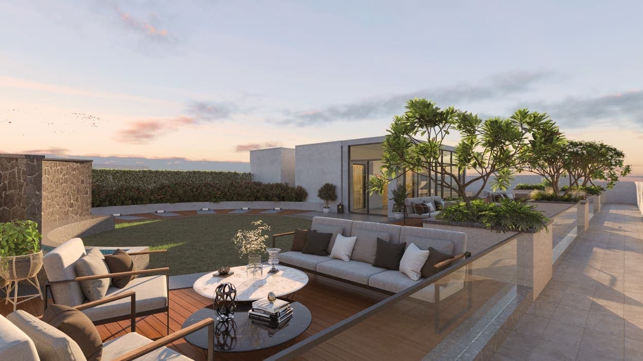 Oxford 10 amenity Rooftop Seating Area in JVC (Jumeirah Village Circle), Dubai, by Iman Developers
