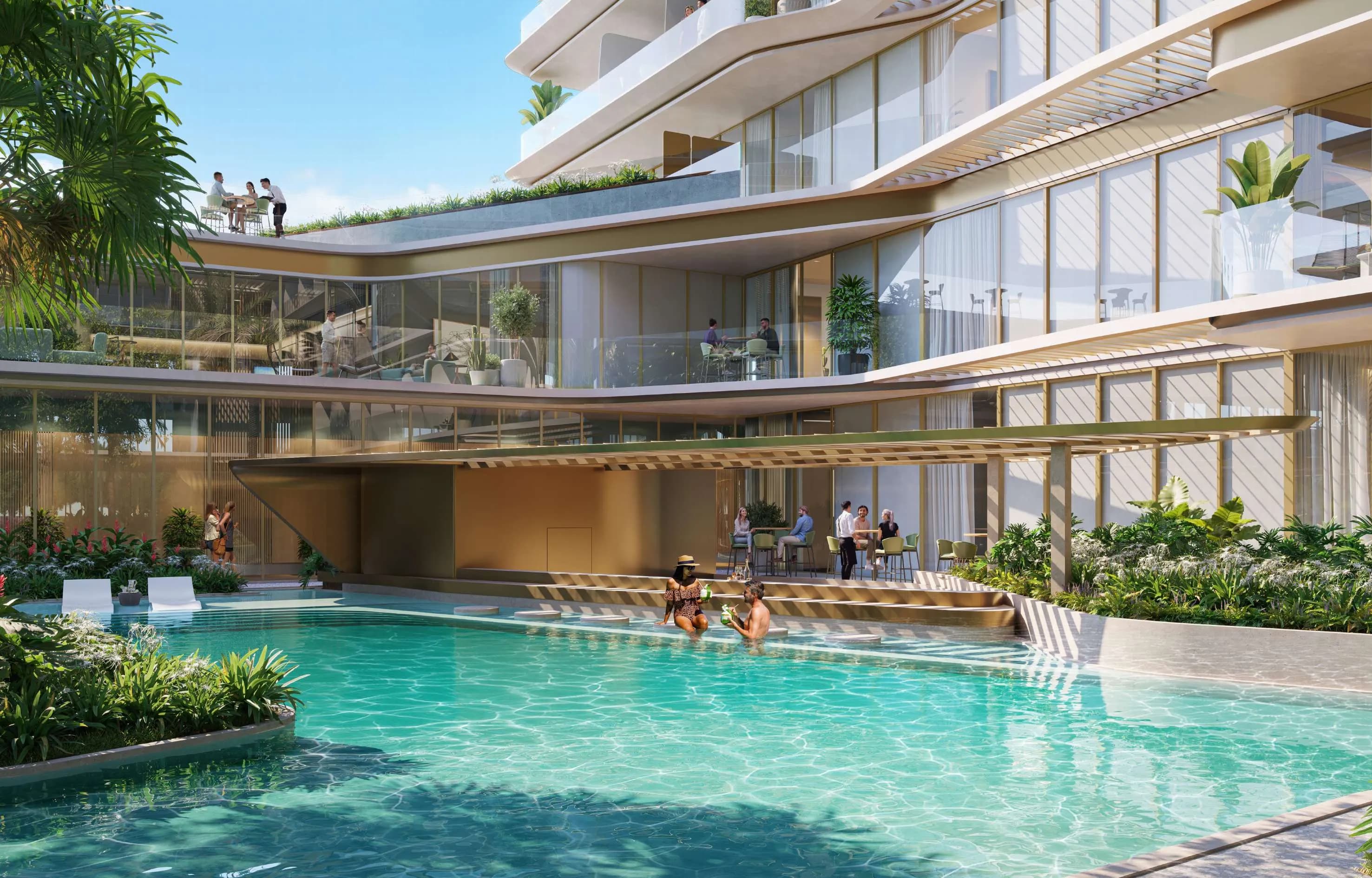 Palazzo Tissoli amenity Sunken Pool Bar - Al Marjan Island, Dubai - by Tissoli